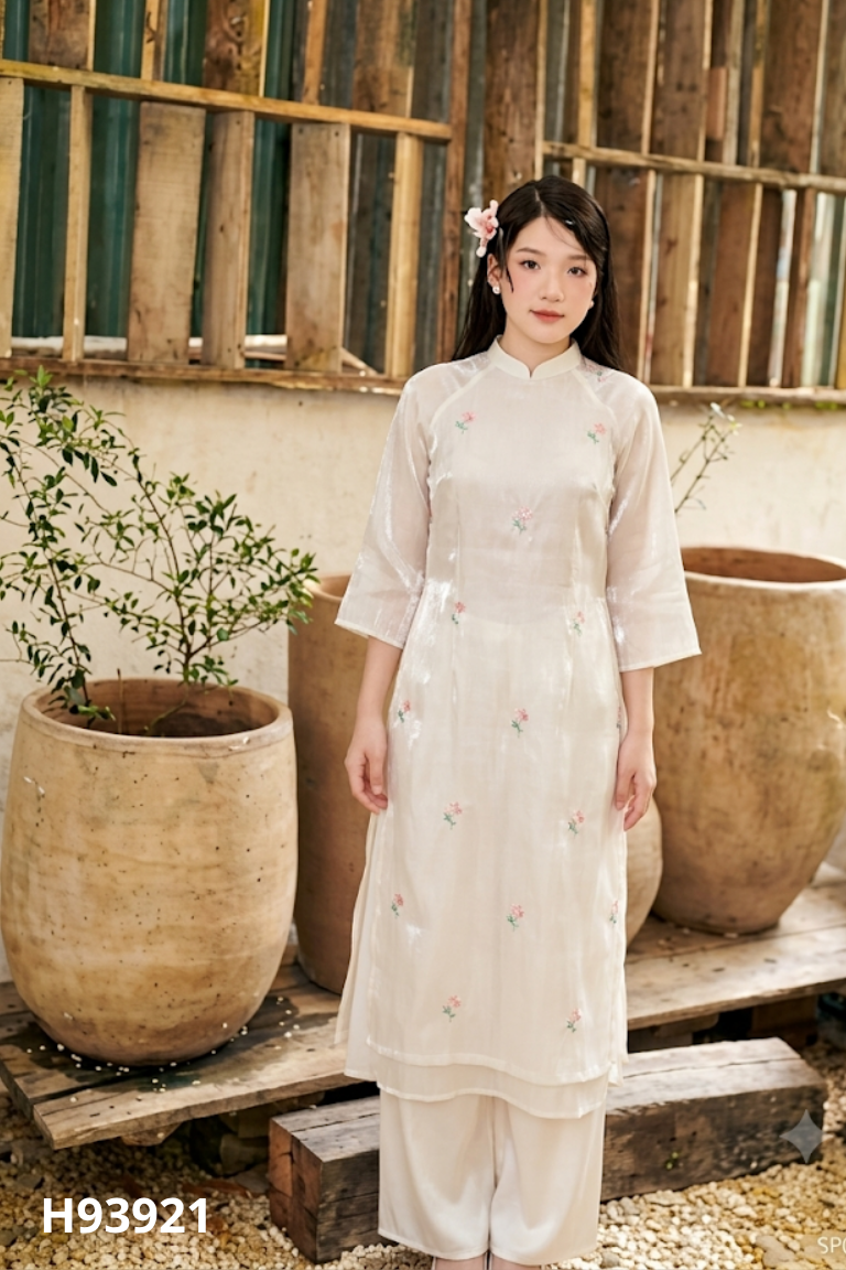 Set áo dài be AN XING+quần