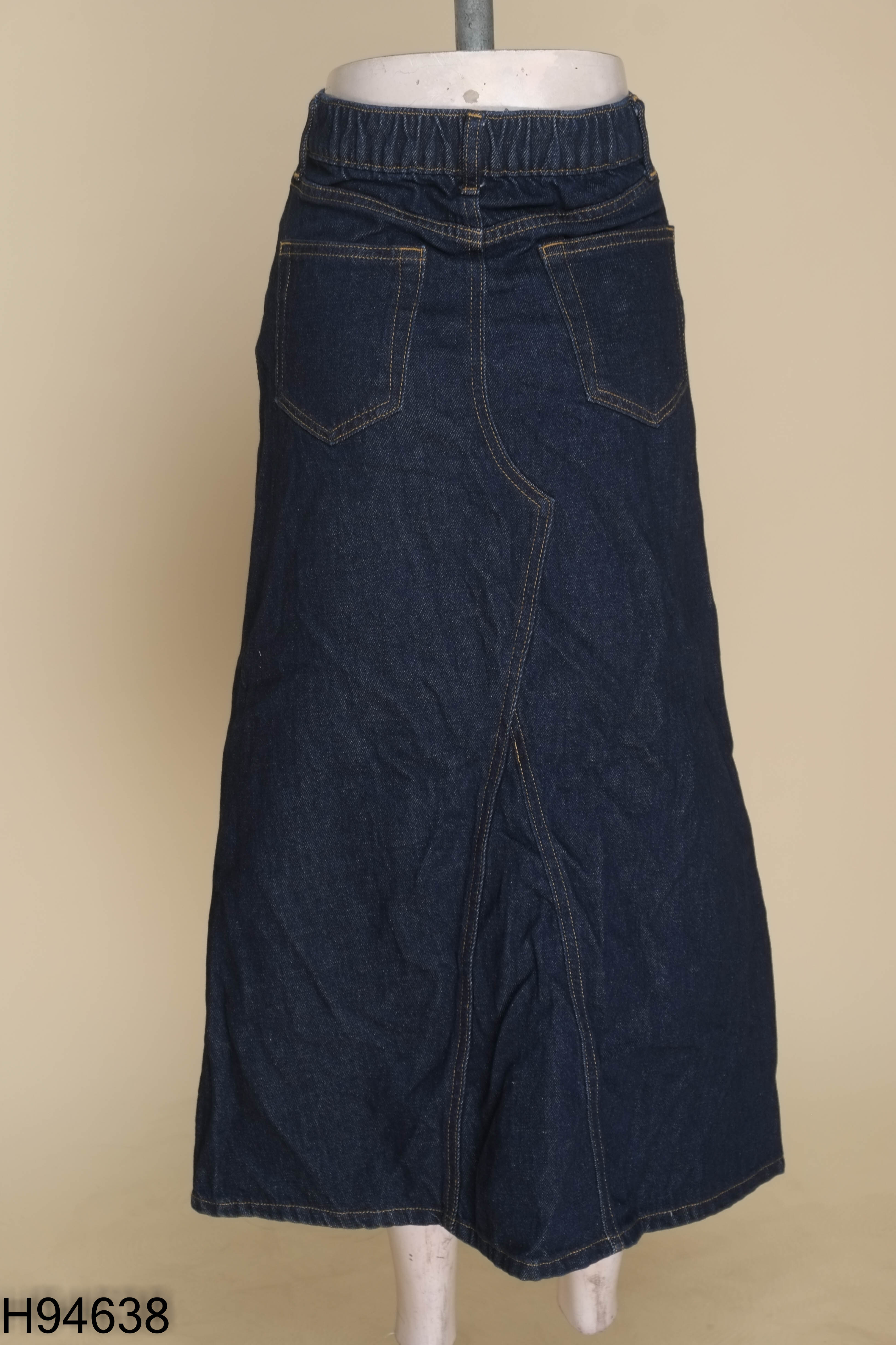 Chân váy dài jeans xanh
