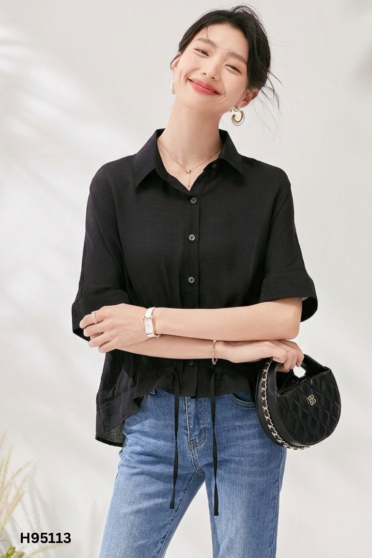 Áo SHOJO đen tay lửng