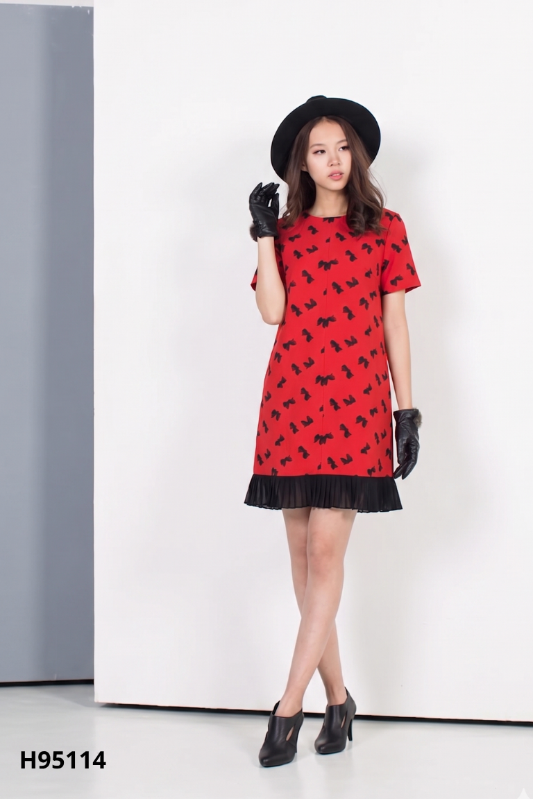 Váy đỏ viền đen IVY MODA