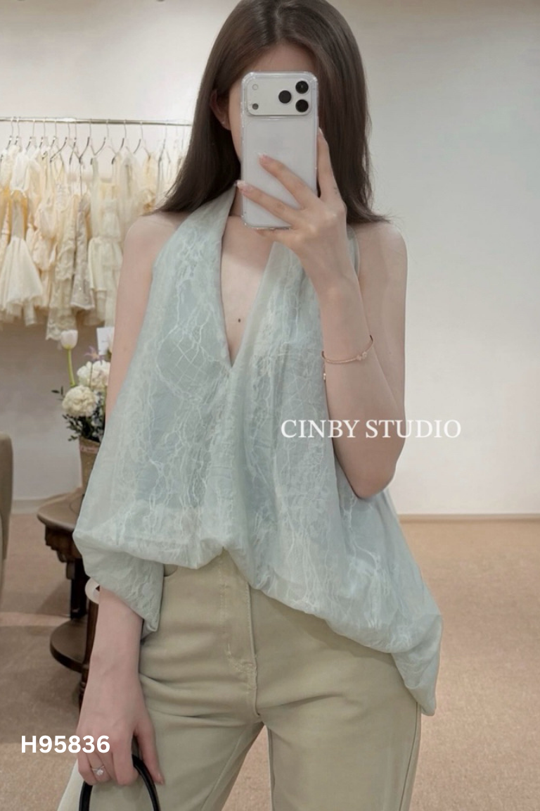Áo xanh ABOUTMOON cố yếm