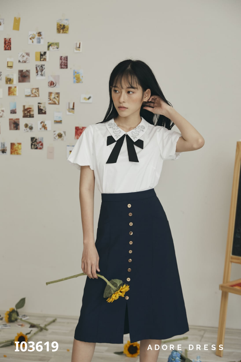 Chân váy ADORE DRESS đen cúc gỗ