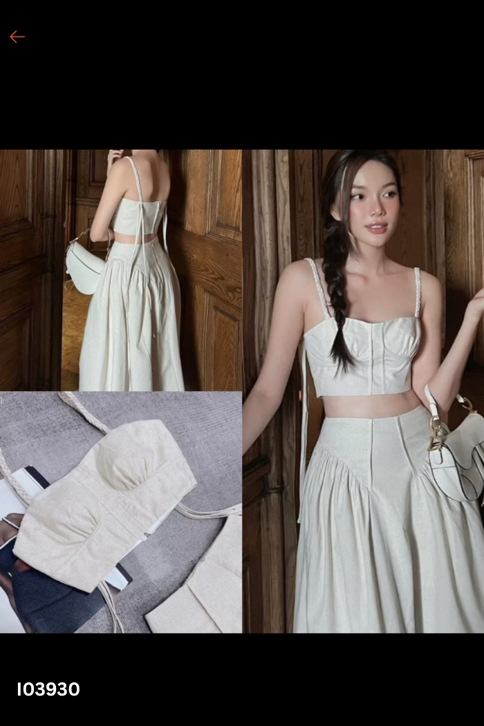 SET Linen be áo 2s + chân váy