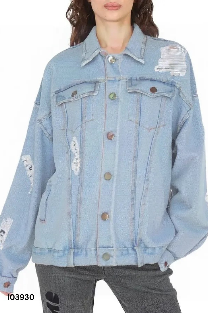 Áo khoác sơ mi jeans xanh