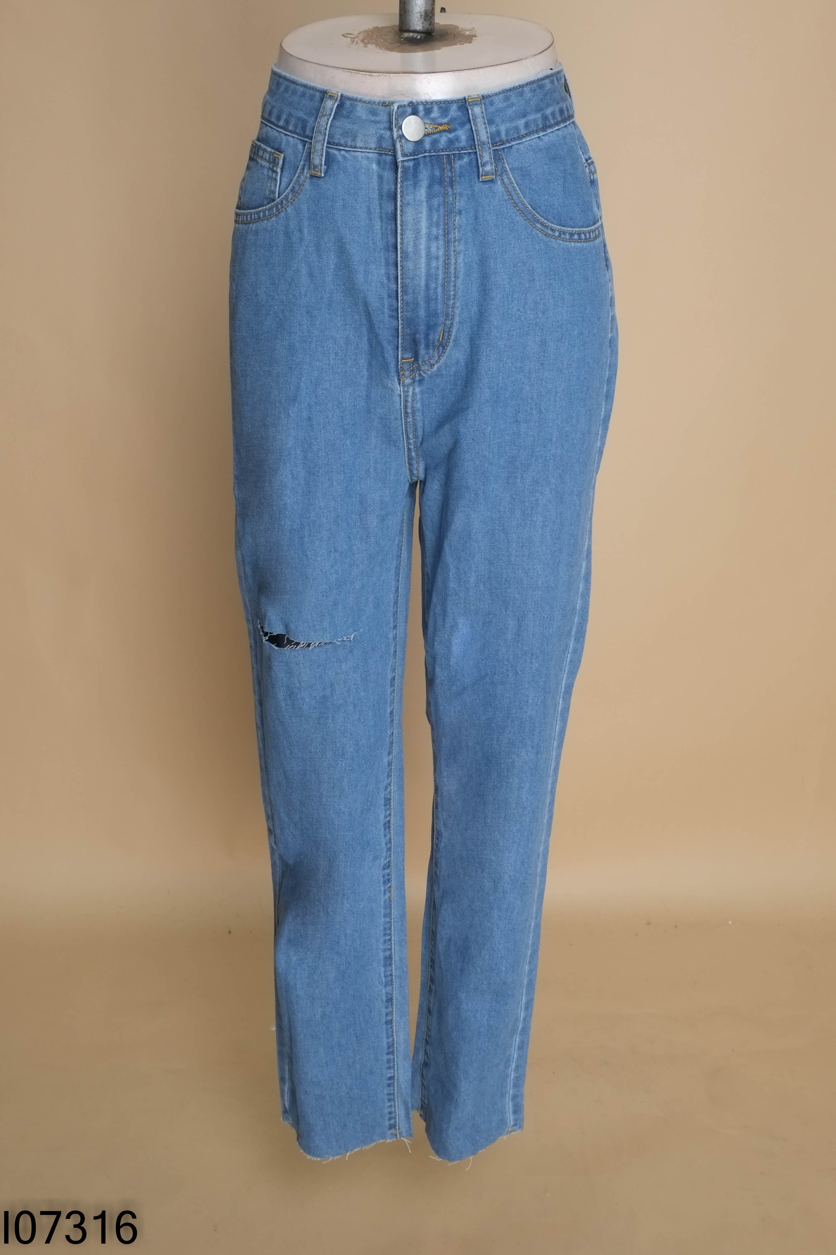 Quần jeans JUMPSTUDIO xanh ống đứng