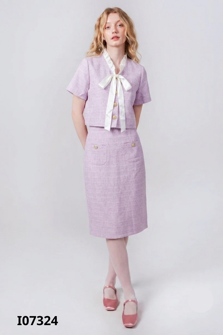 Set dạ tím MS HUONG+váy