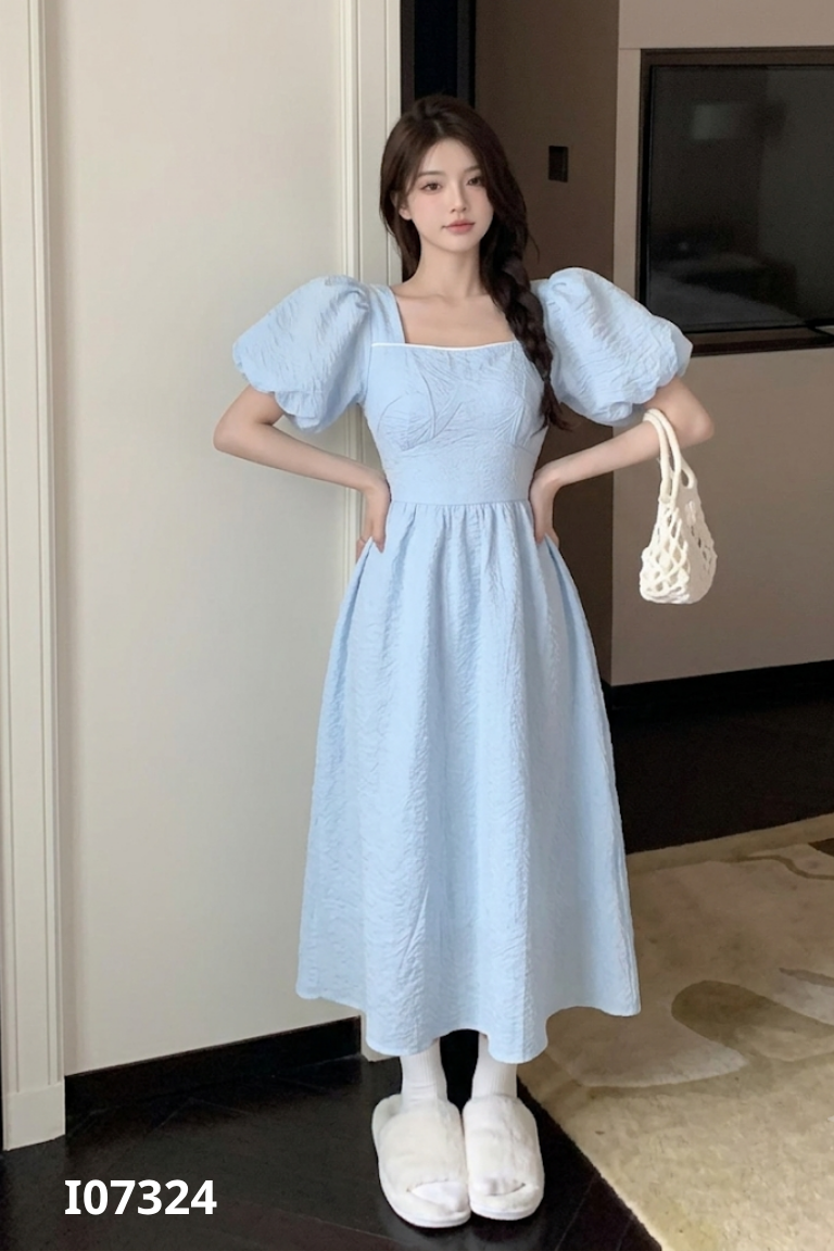 NEWTAG YU XUAN váy xanh buộc nơ