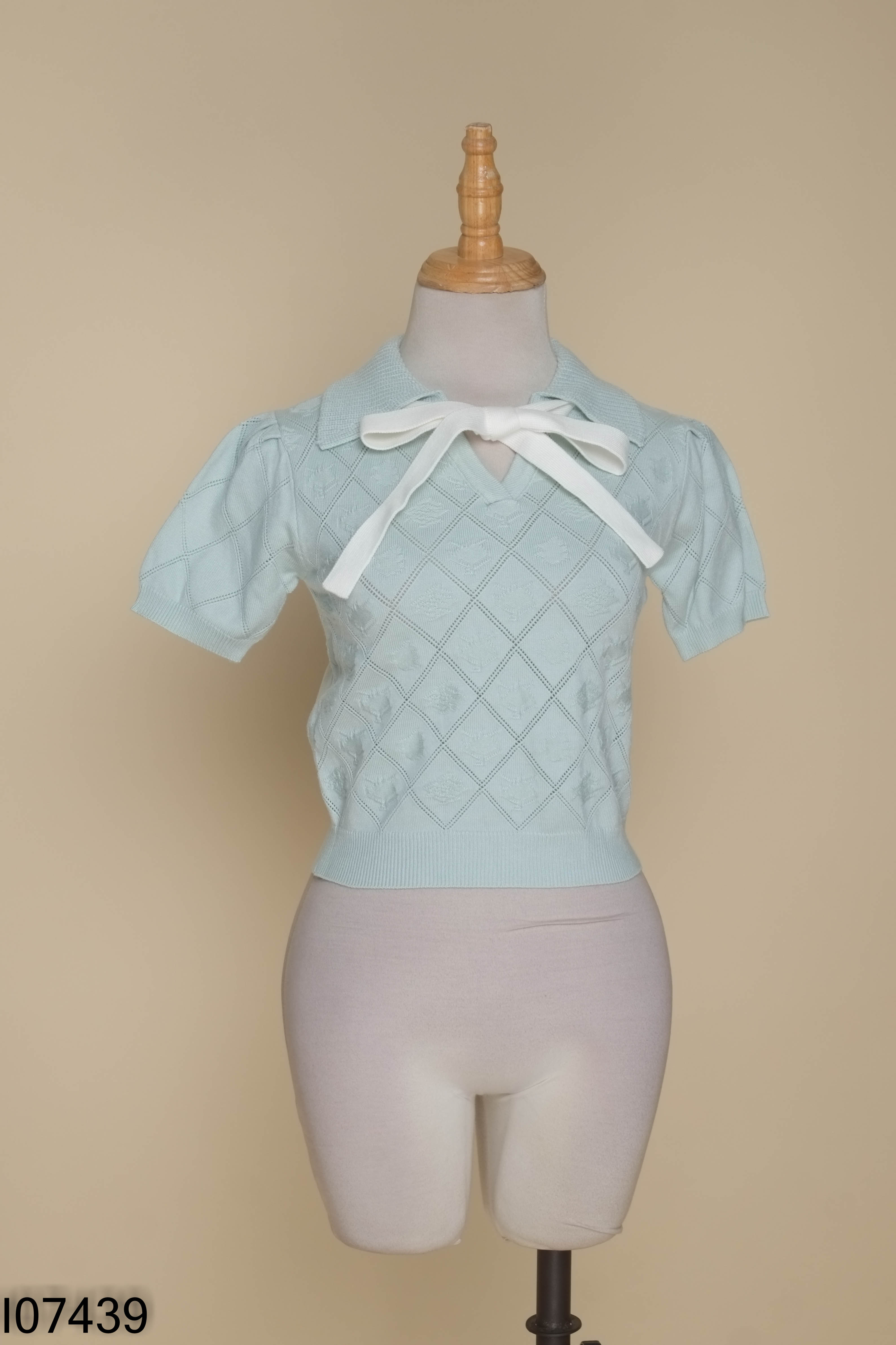NEWTAG Áo len xanh TINGOAN croptop