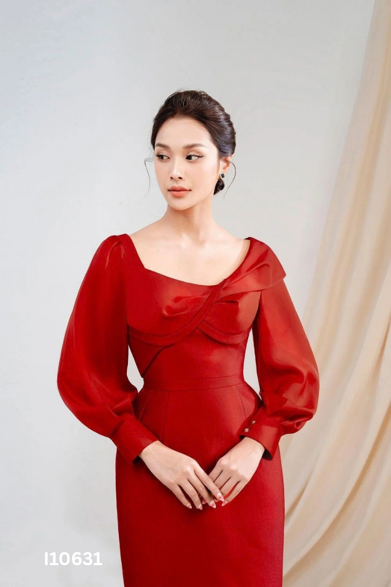 Váy DETHEIA đỏ dài