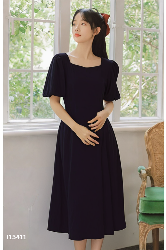 Váy FlEUR đen tay bồng