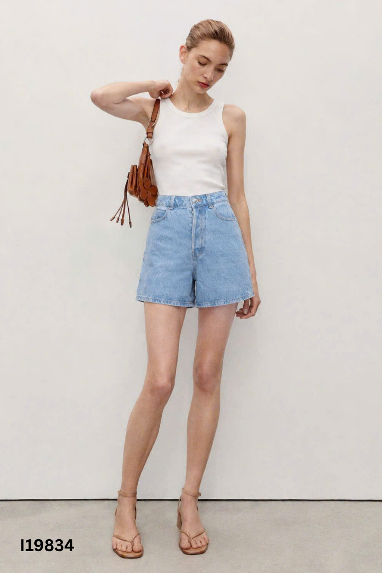 Quần short jeans xanh MNG