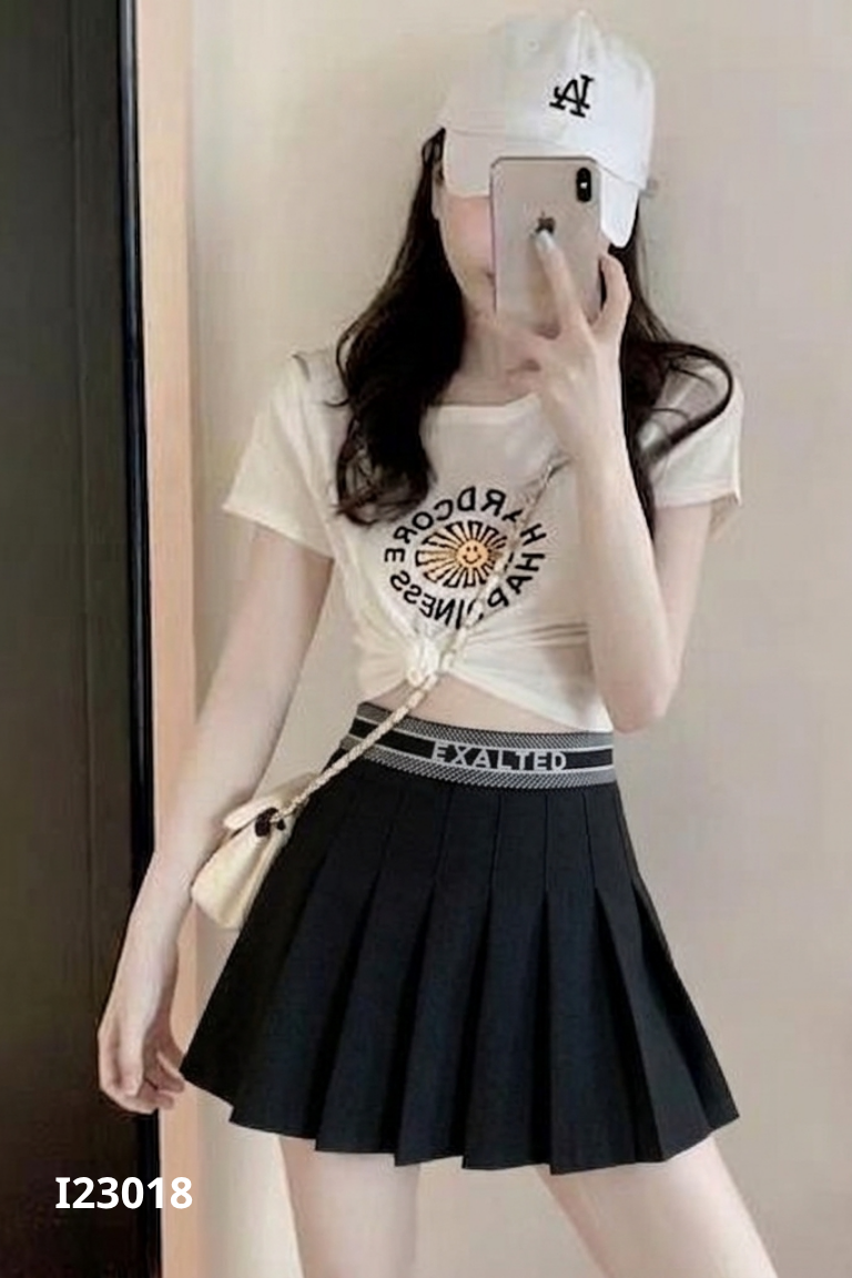 Chân váy đen DUOYI xếp ly