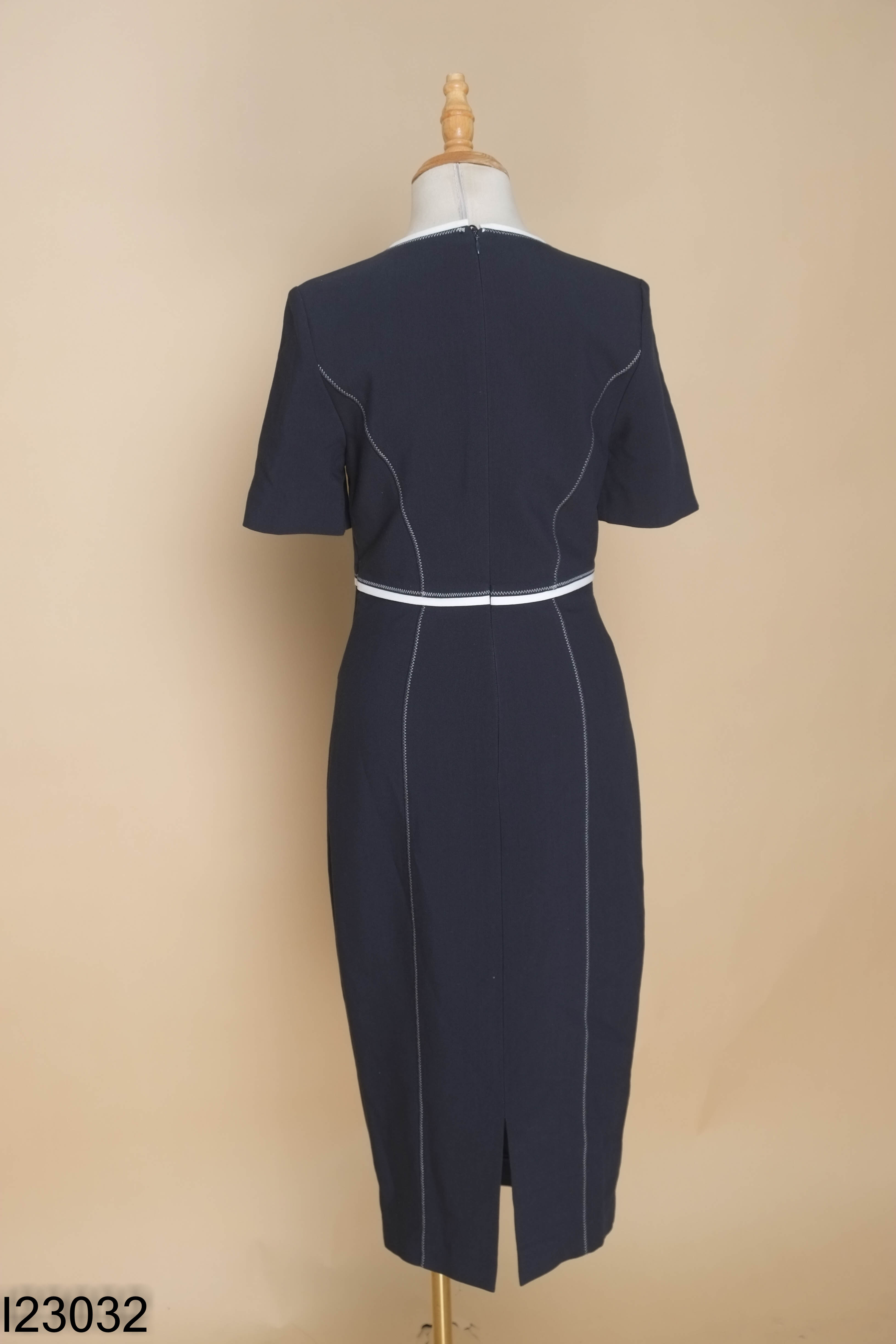 Váy M&S COLLECTION xanh than viền trắng