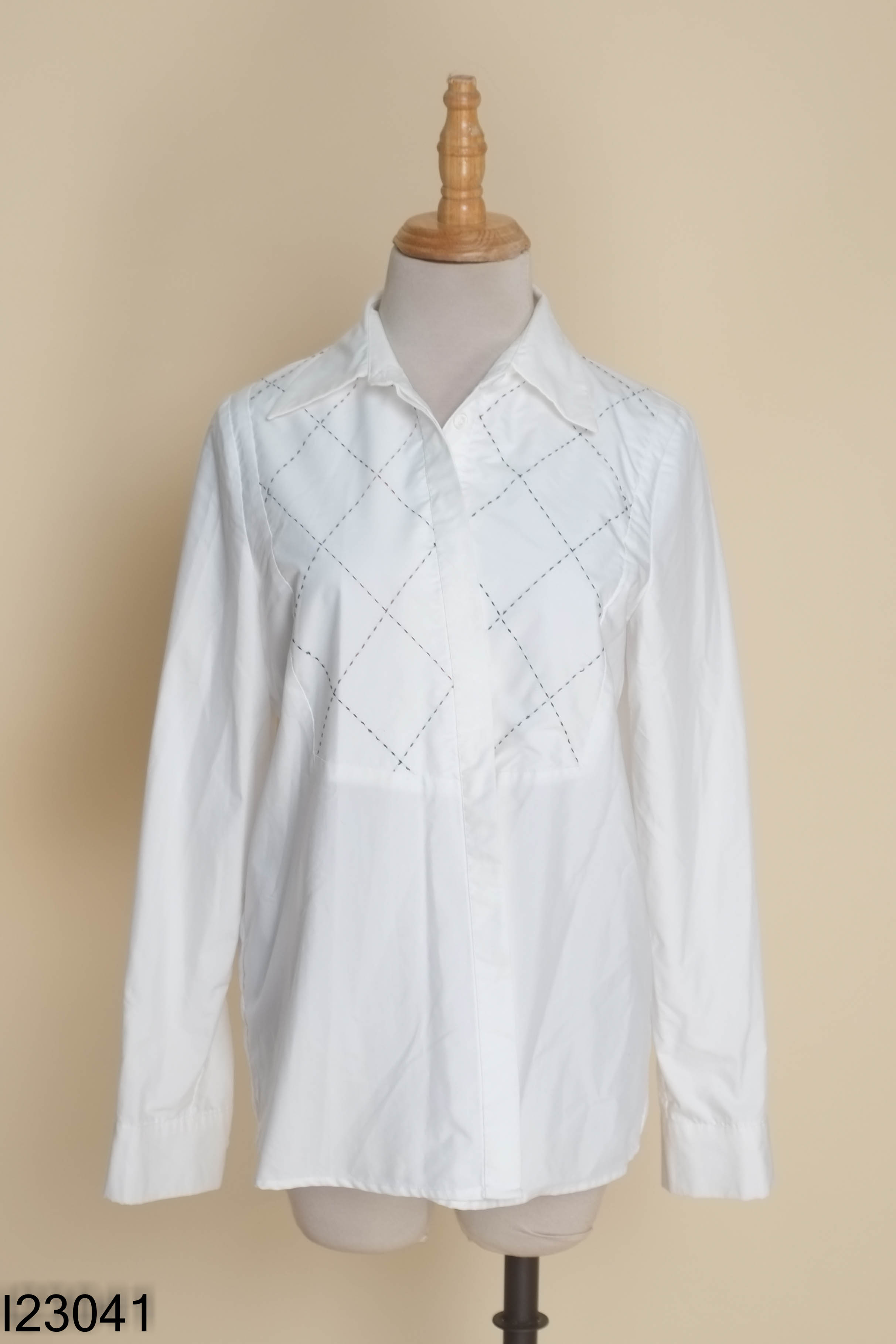 Áo sơ mi HUONG BOUTIQUE trắng caro