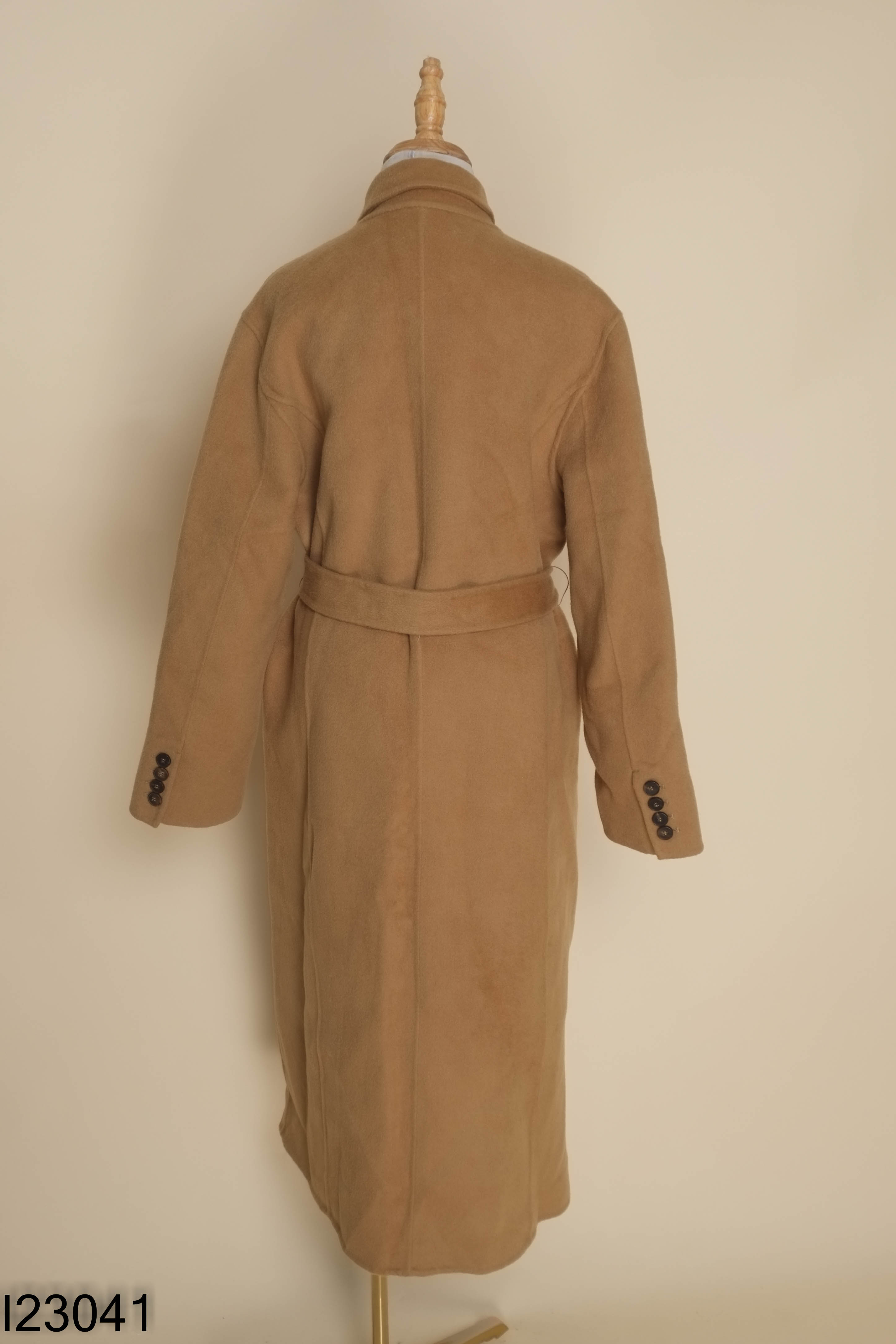 I2304110382-Áo khoác dạ WANNAOUR nâu trơn