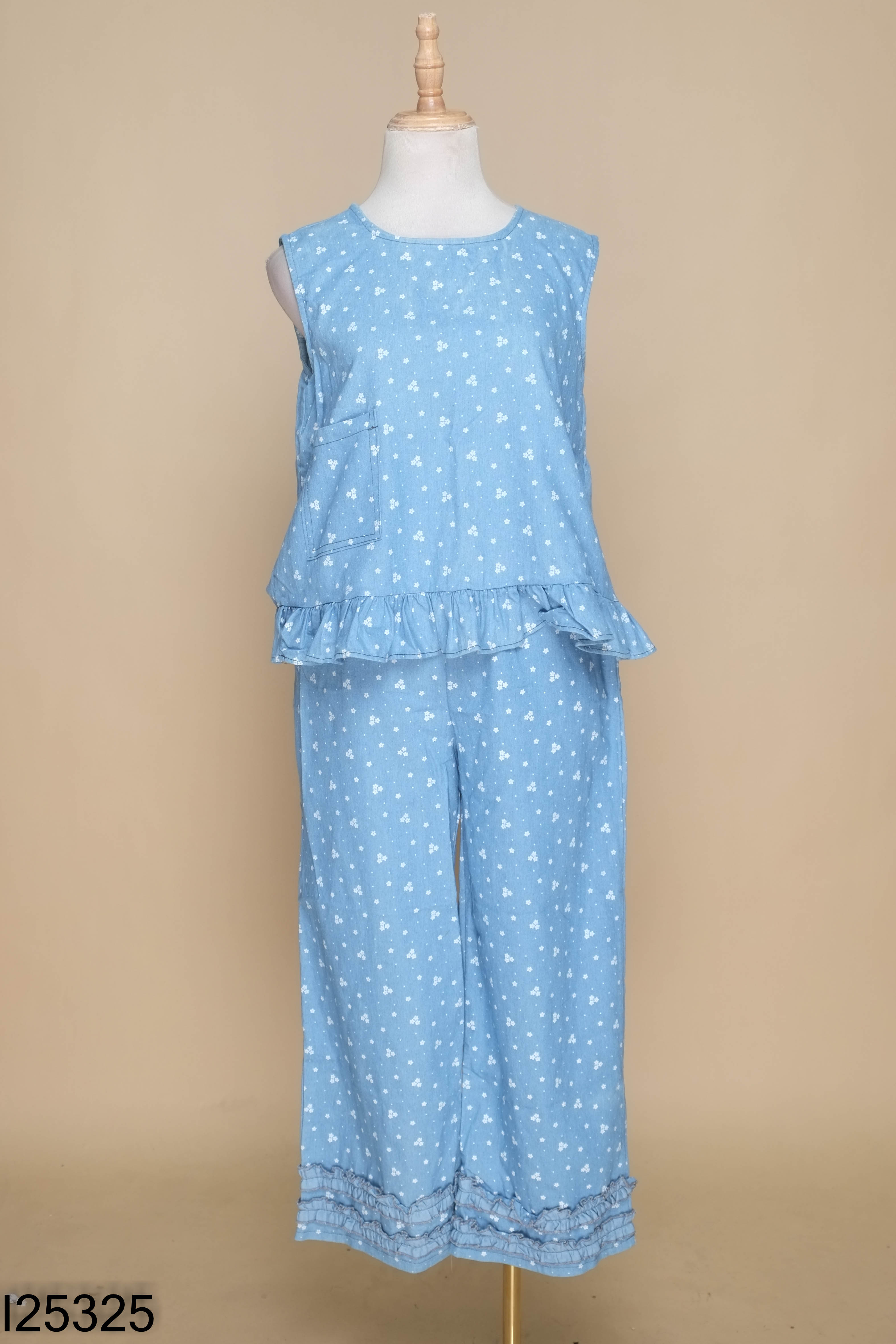 Set jeans xanh YOUMI hoa+quần