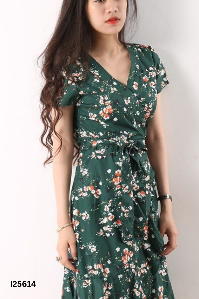 NEWTAG MAI DUO váy xanh hoa buộc dây
