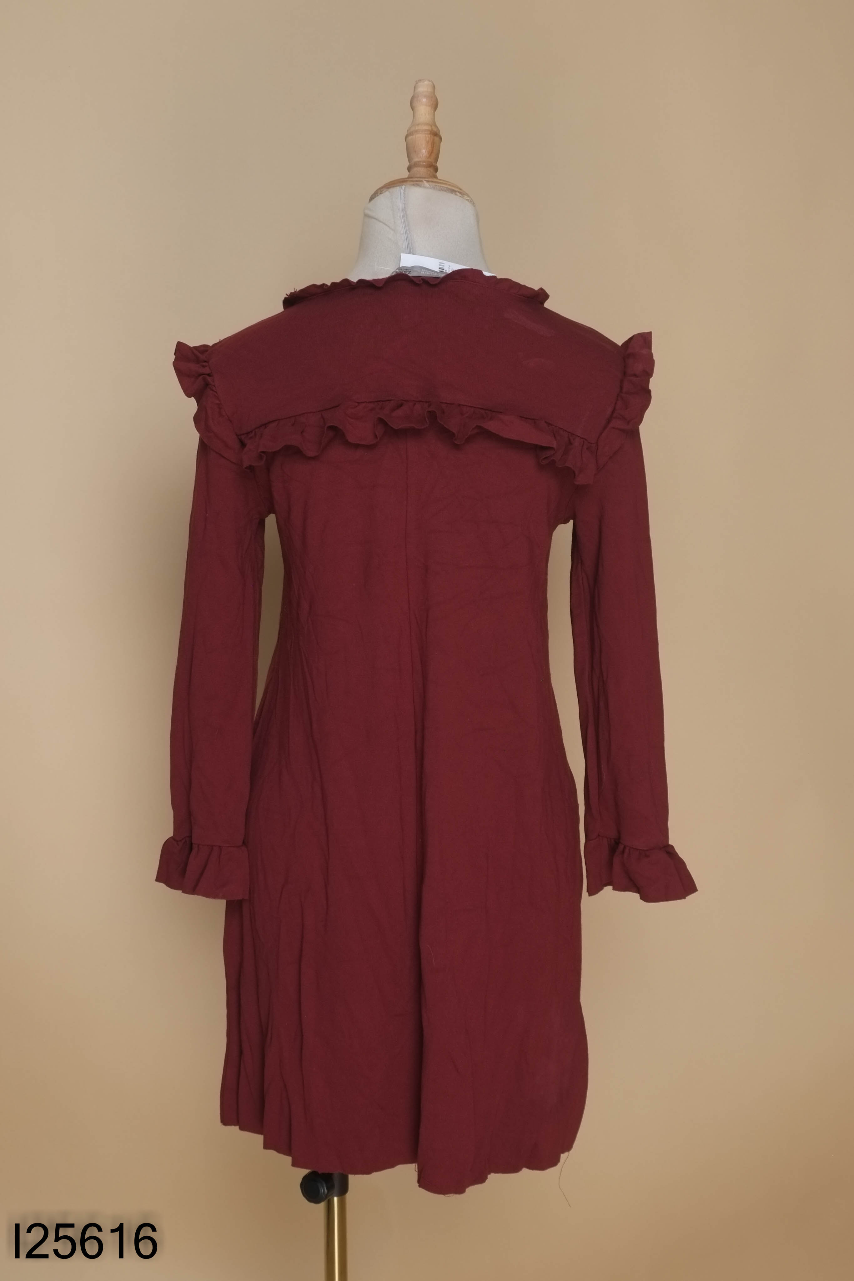 Váy đỏ phối viền bèo ZARA