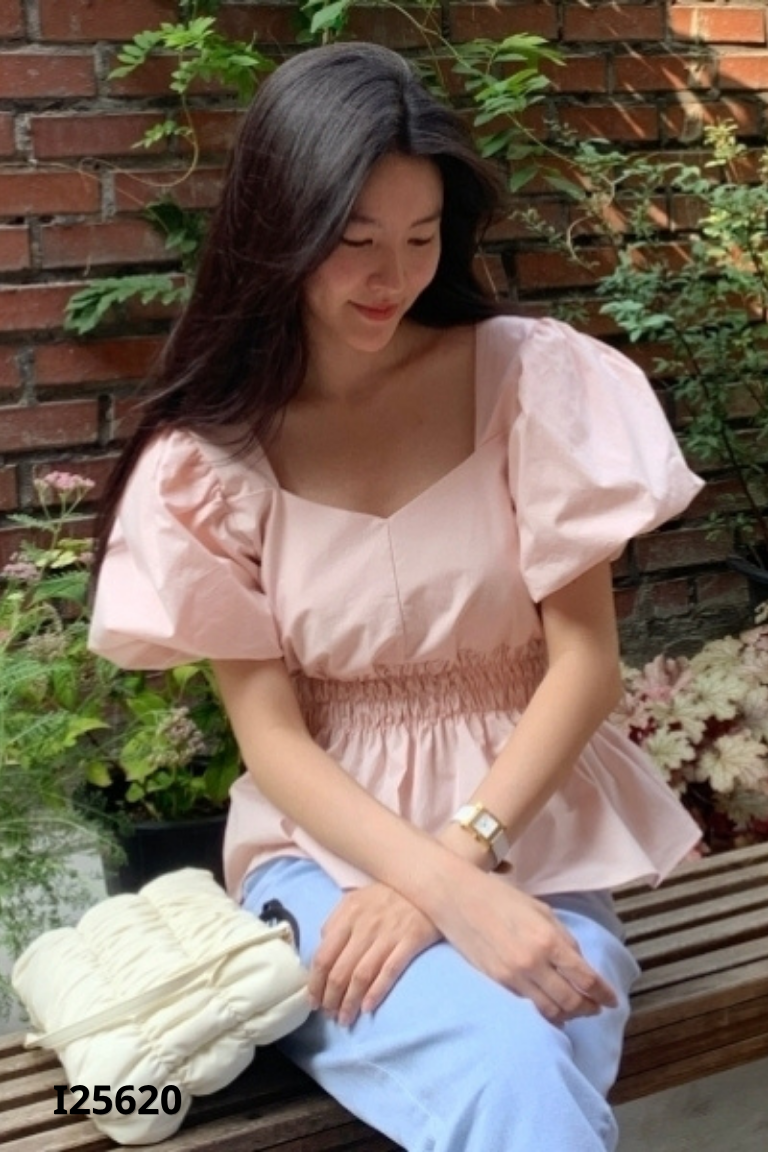 Áo kiểu hồng eo chun