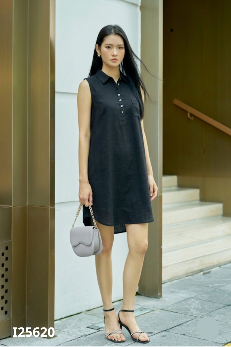 Váy đen ba lỗ trơn