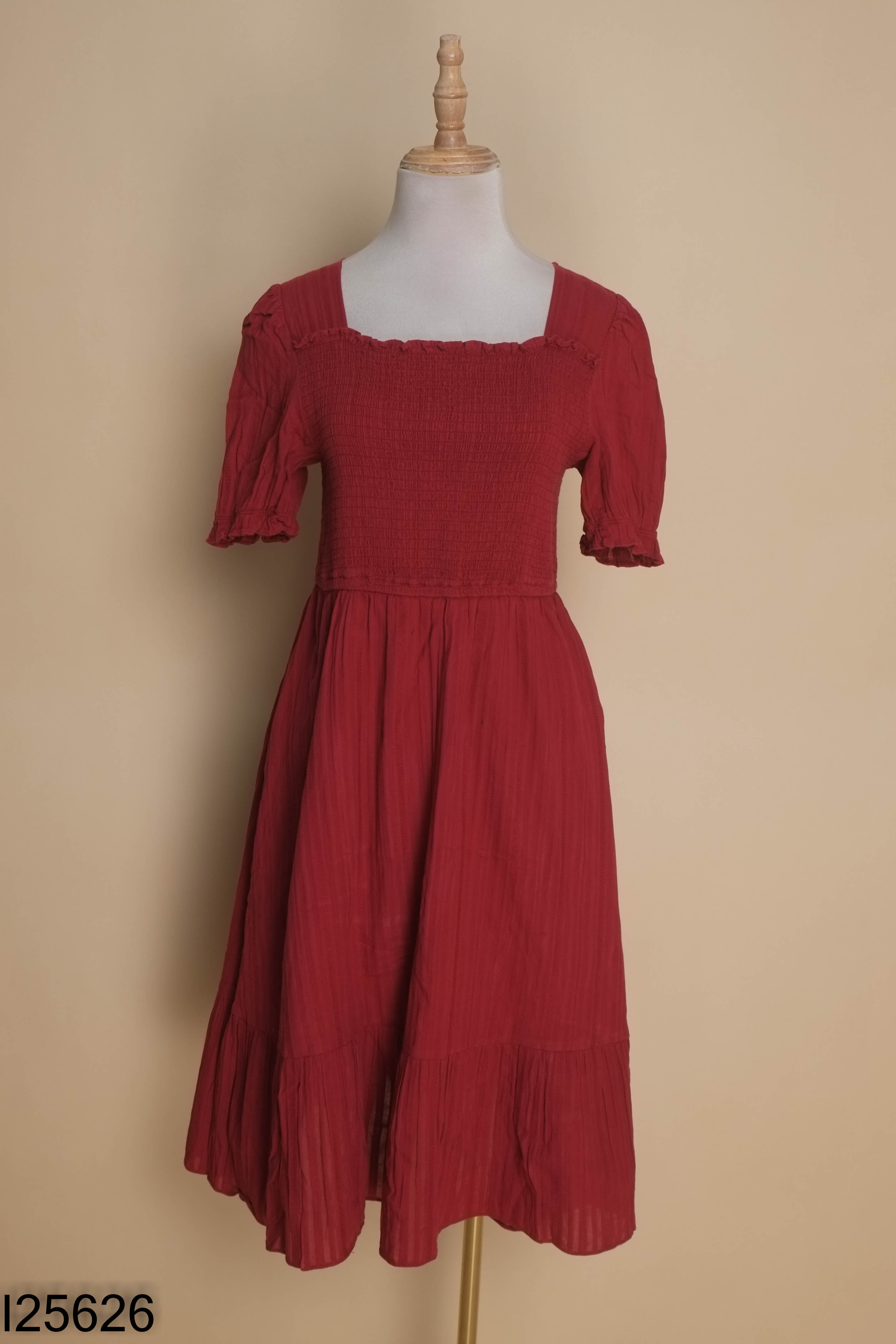 Váy linen hồng đậm