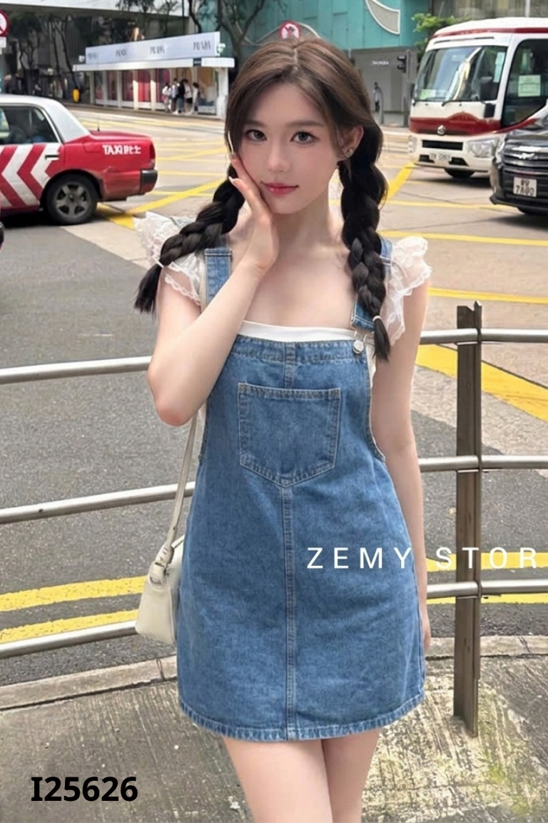 Yếm jeans xanh