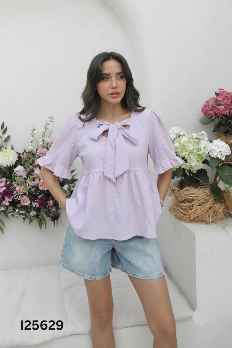 Áo babydoll tím trơn