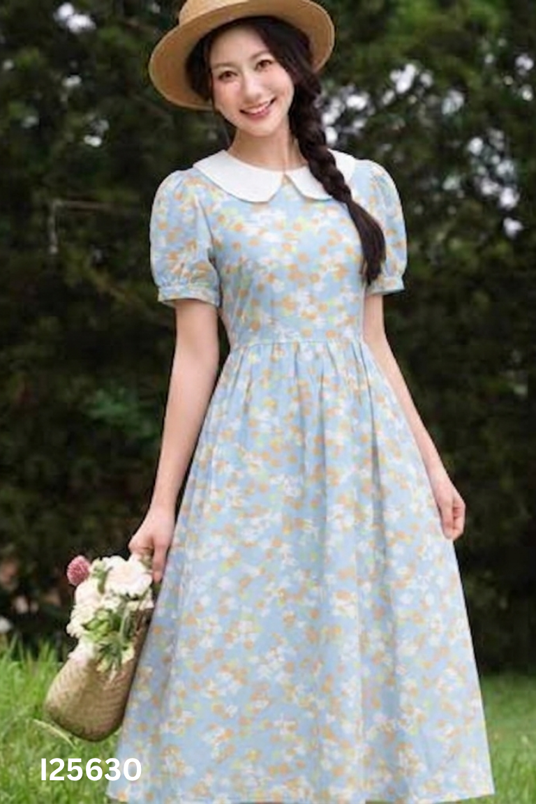 Váy THE LEMON xanh họa tiết