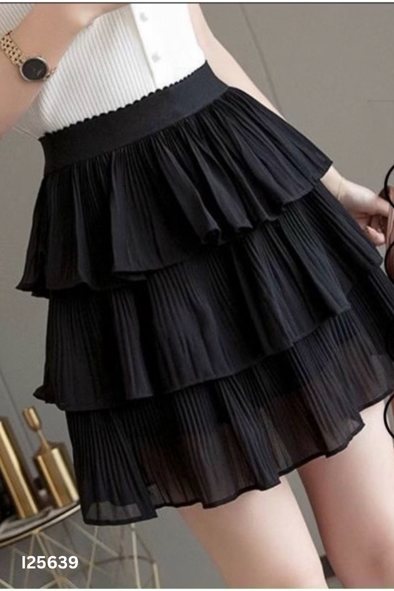 I2563910080-Chân váy đen 2 tầng