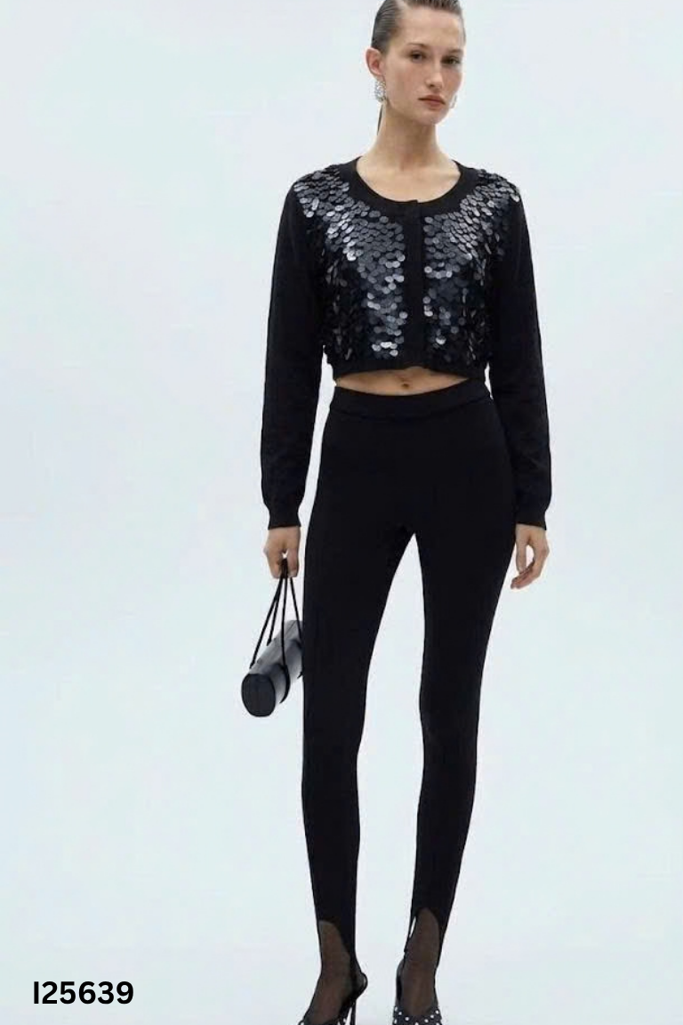 I2563910083-Áo cardigans PROMOD đen đính hạt