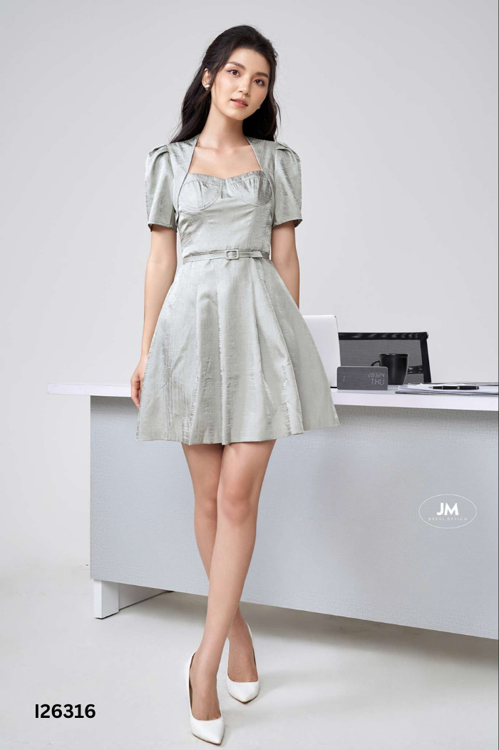 Váy JM DESIGN xanh xám