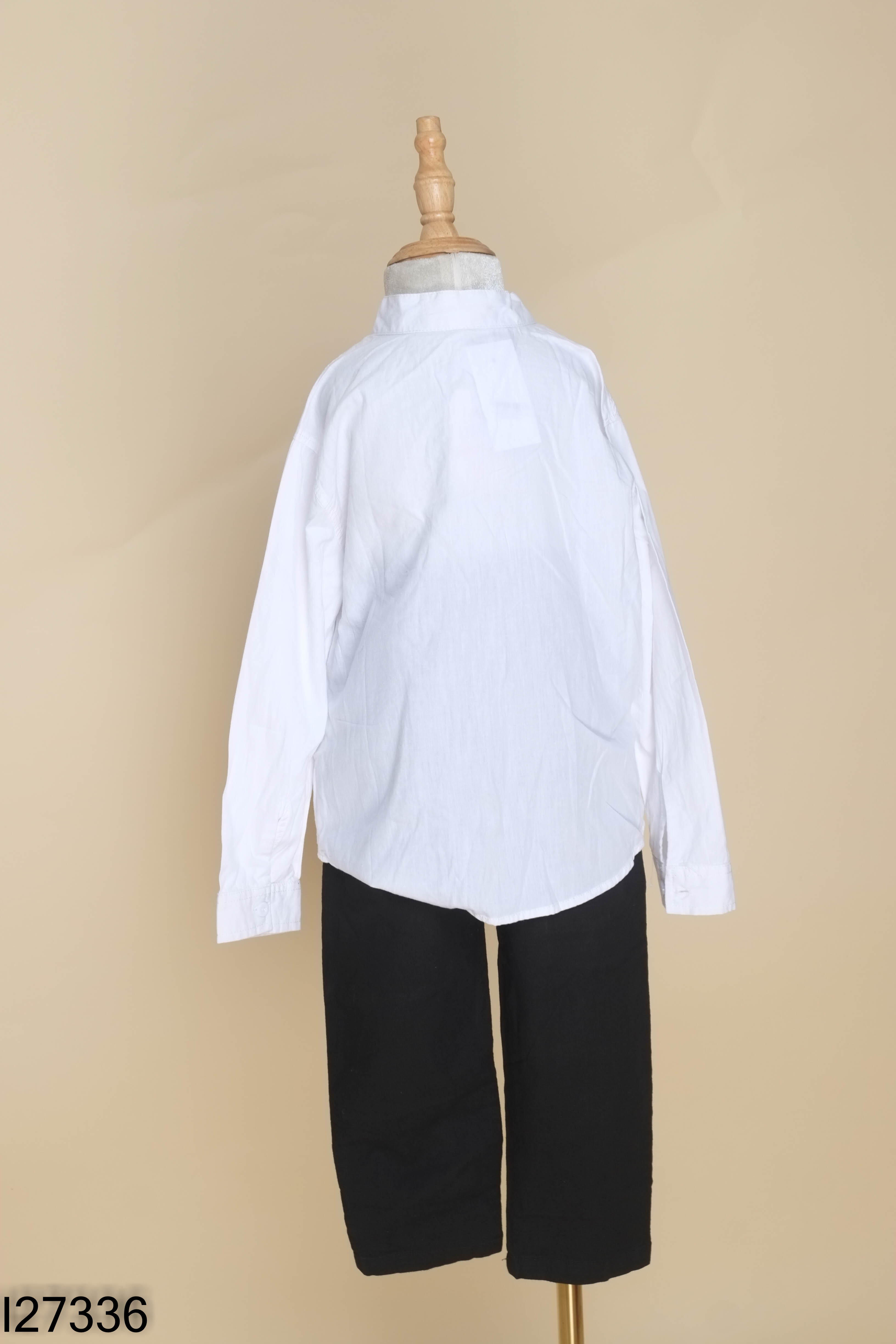 NEWTAG SET Áo BERNIE sơ mi trắng + Quần jeans đen KIDS