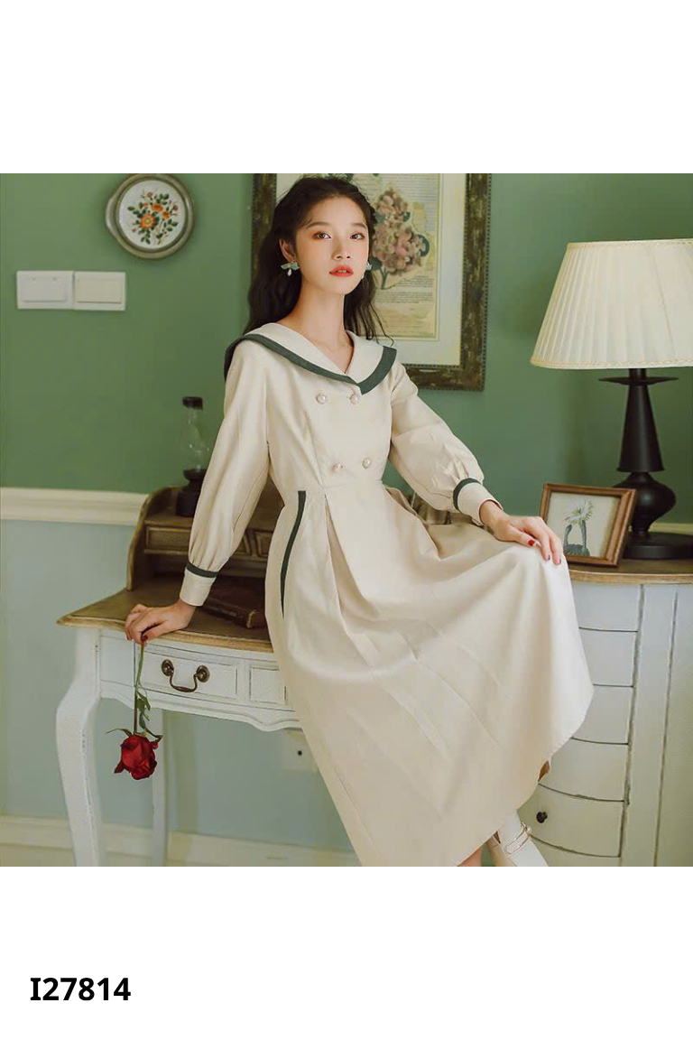 Váy be dài bồng cúc ngọc