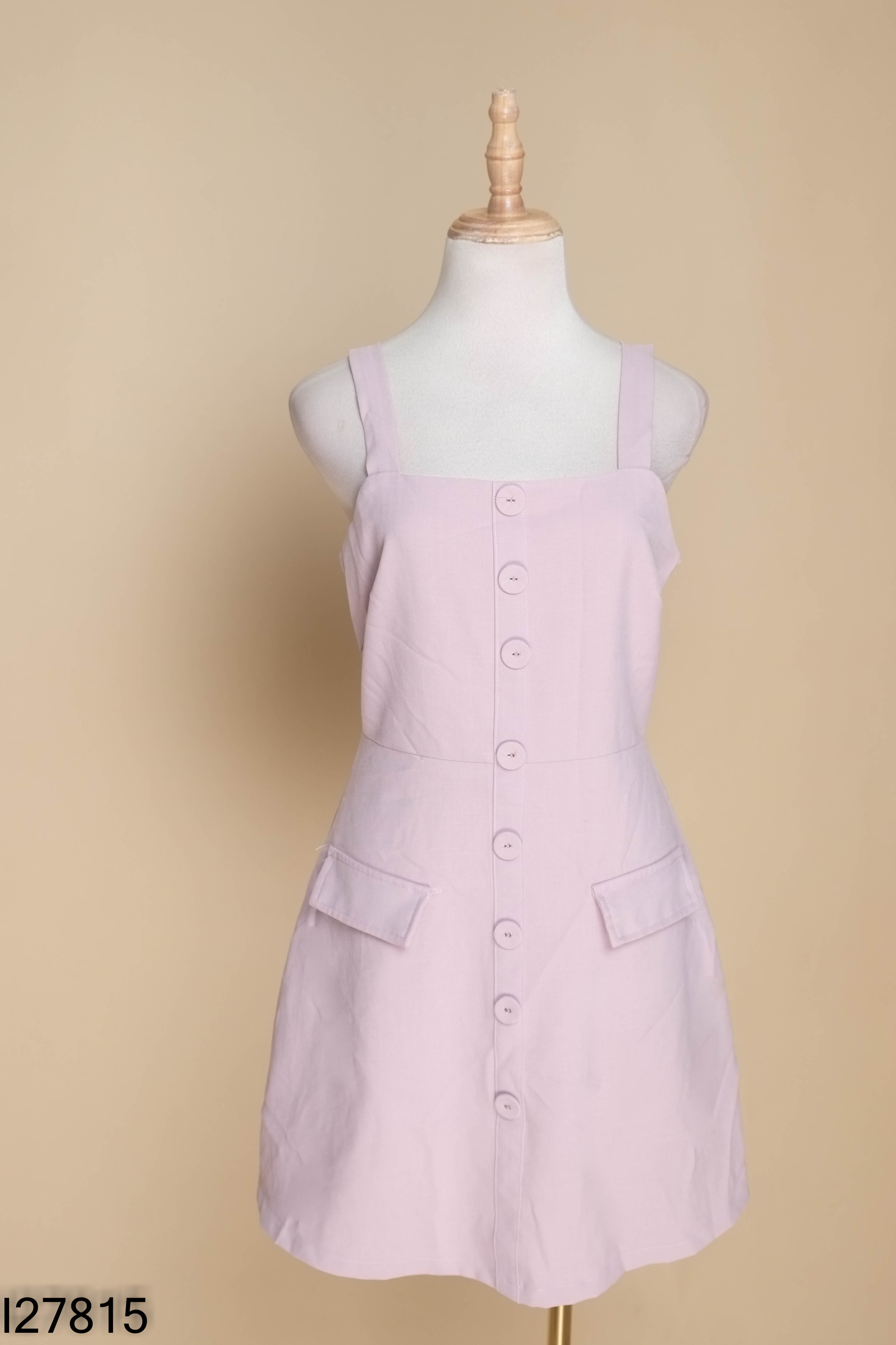 Váy hai dây hồng cúc bọc FASHION
