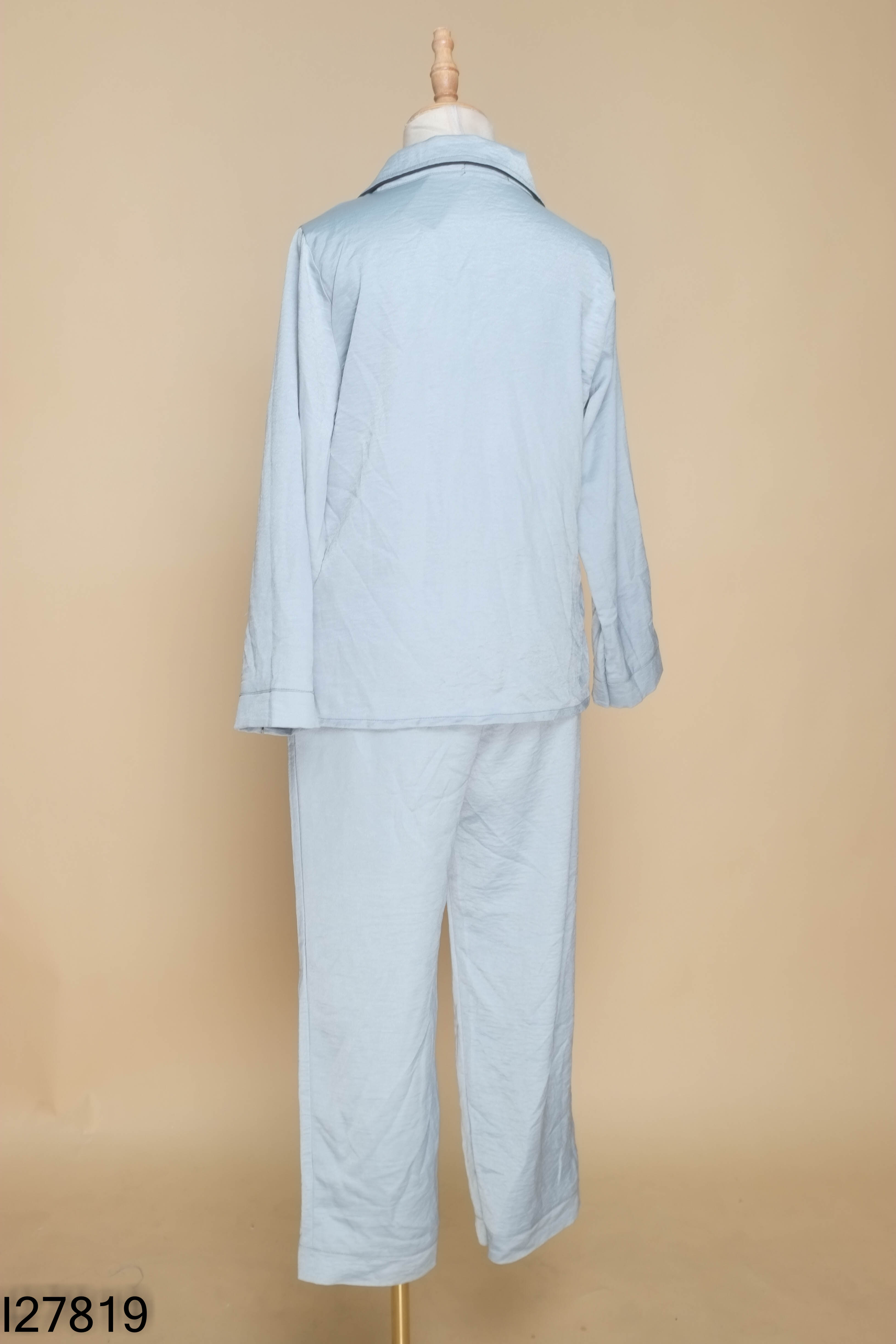 Set ngủ xanh dài tay+quần