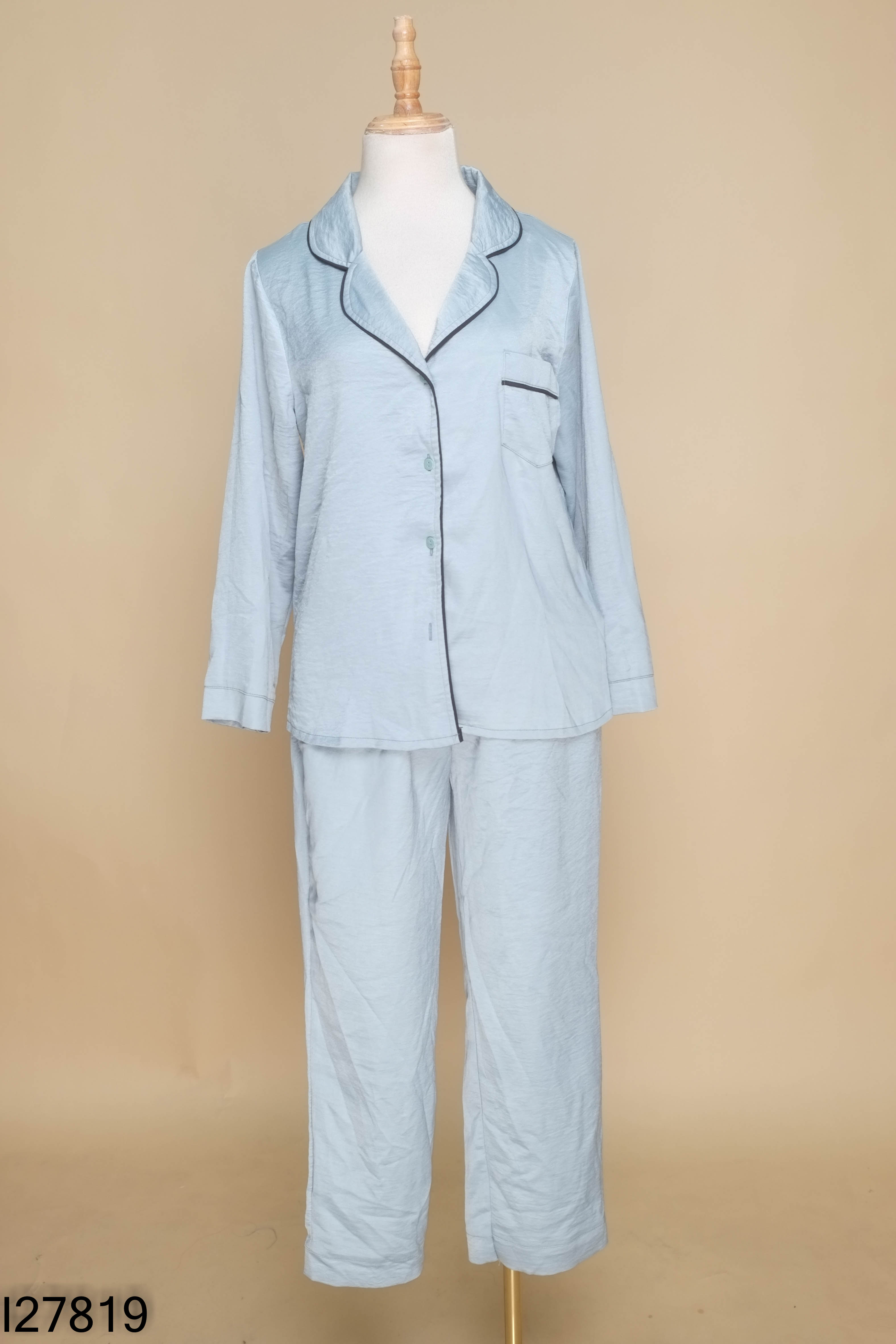 Set ngủ xanh dài tay+quần