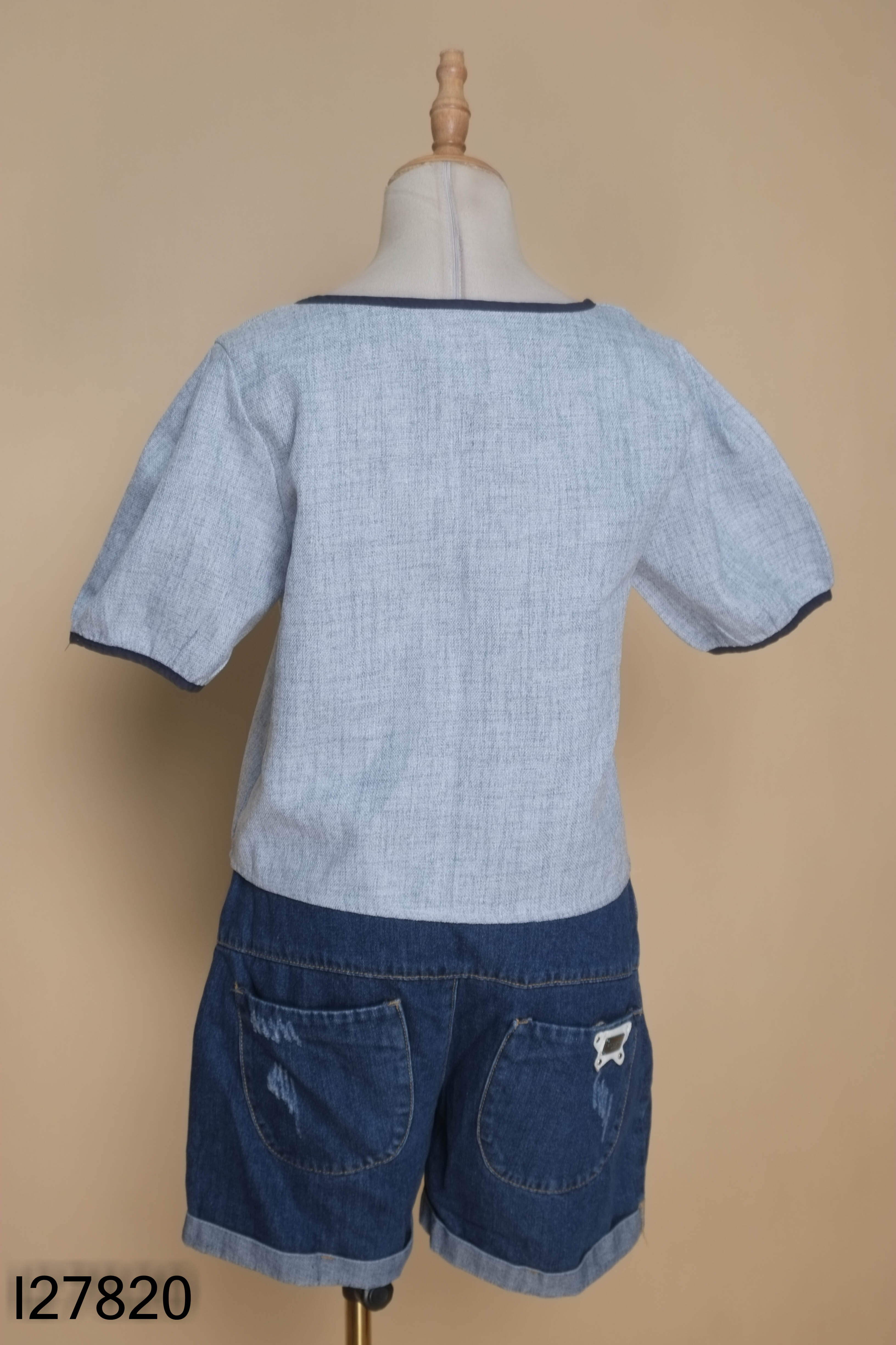 Set xanh+quần jeans