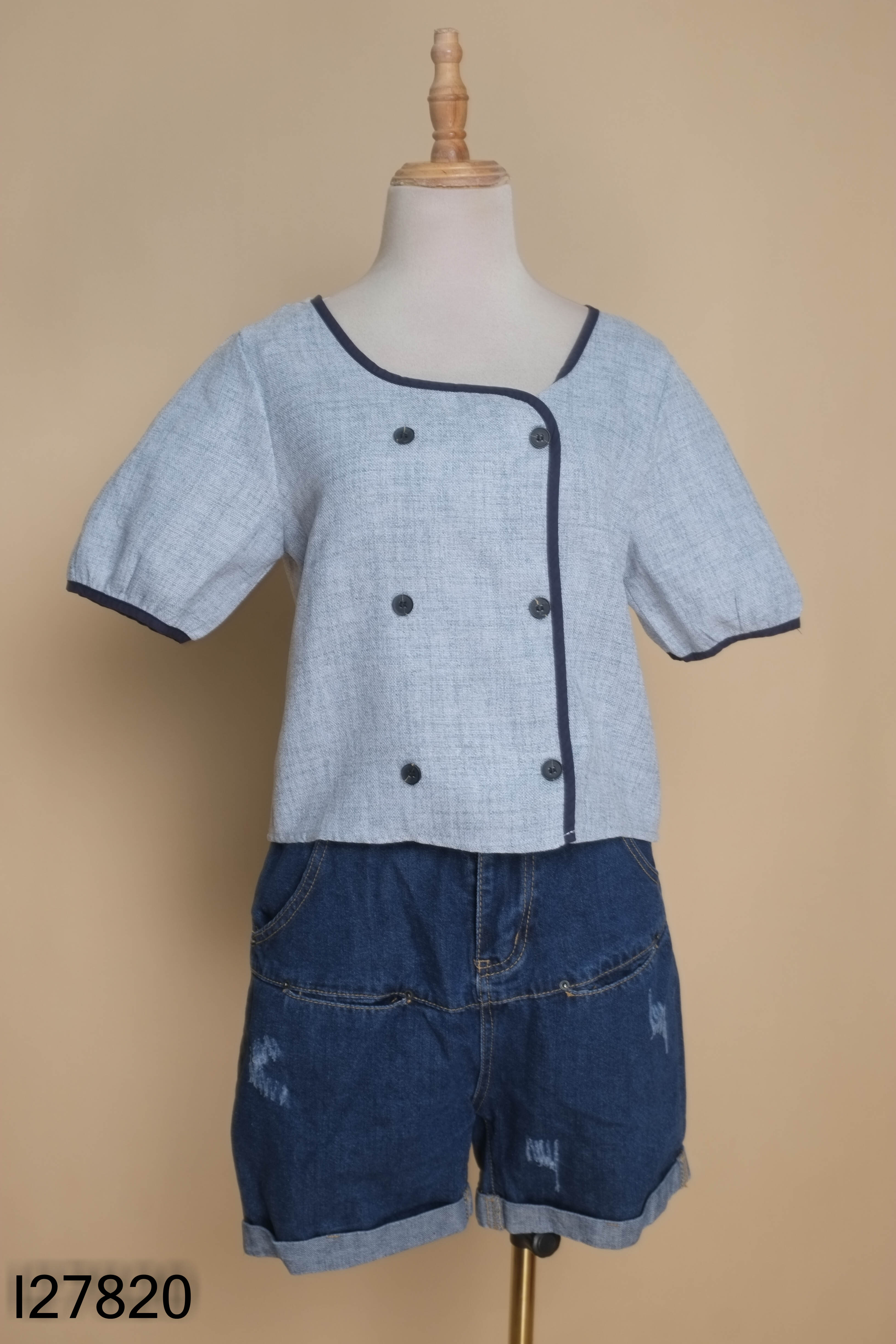 Set xanh+quần jeans