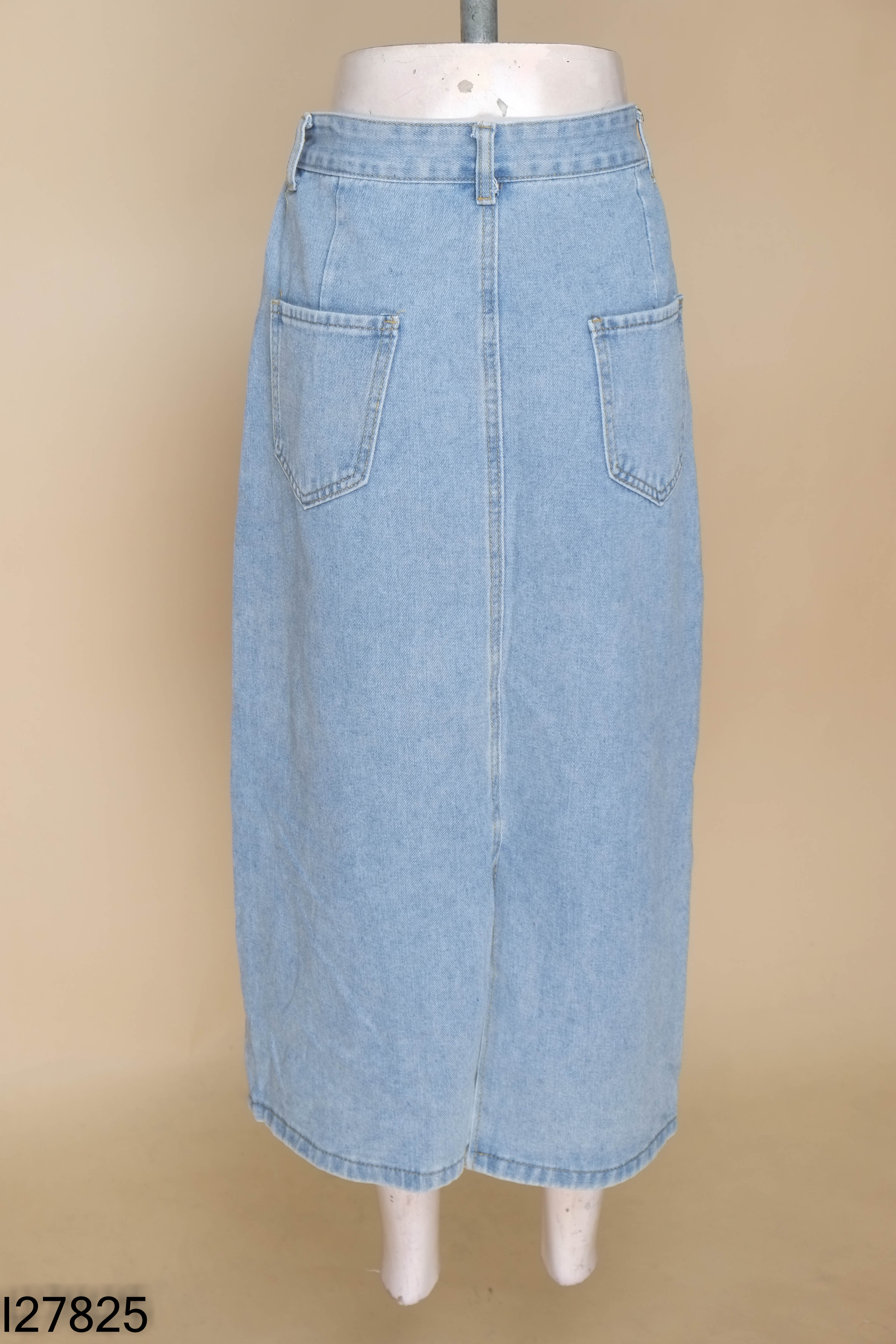 Chân váy jeans xanh dáng dài
