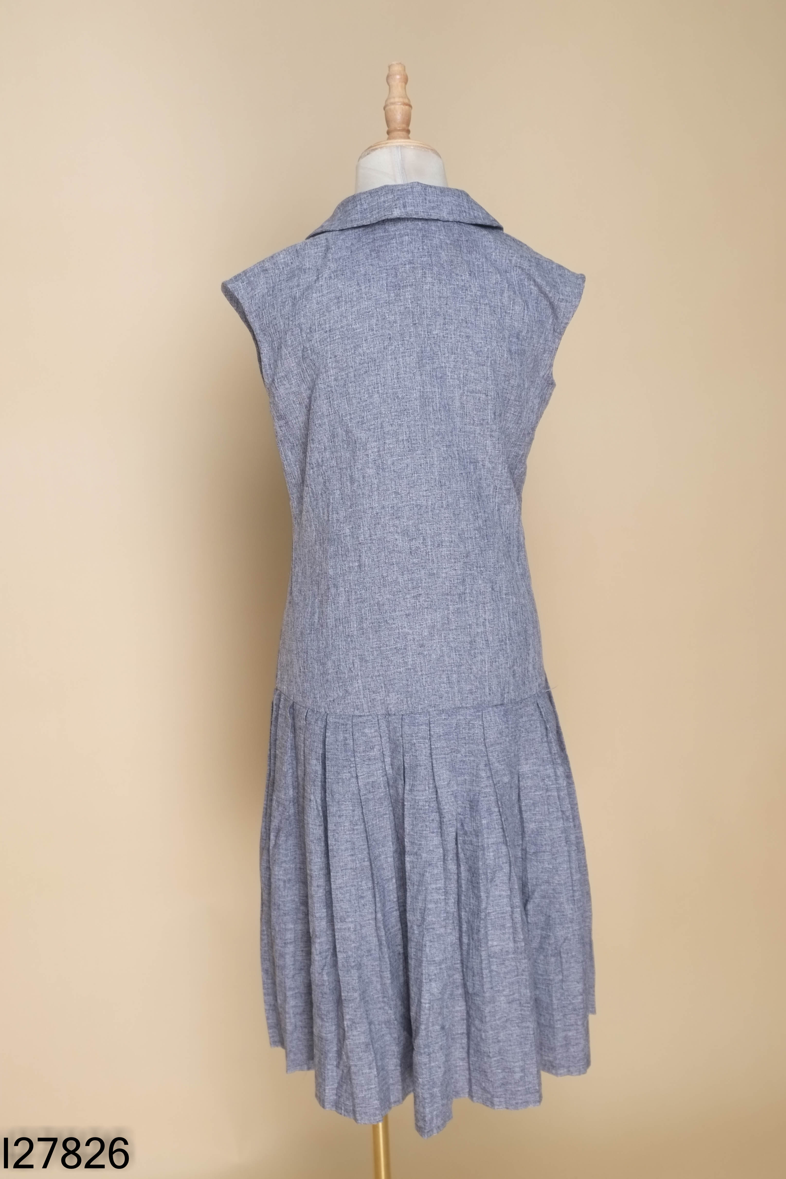 Váy LEO'S WEARING xám phối xếp li