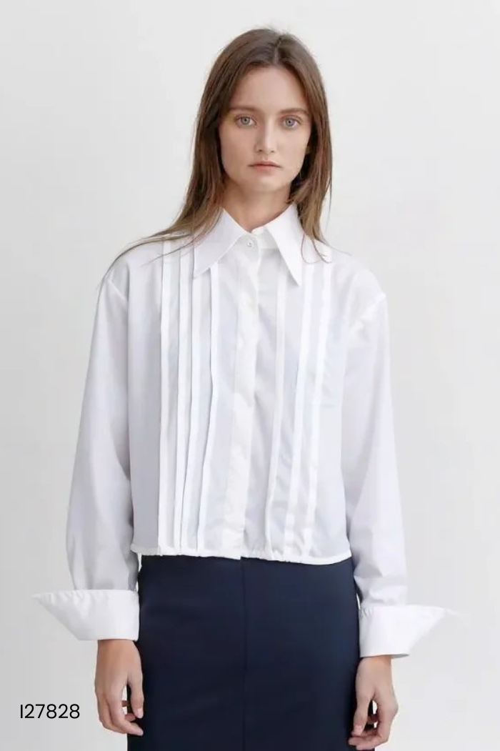 Áo sơ mi trắng MIUMIU phối chữ đen