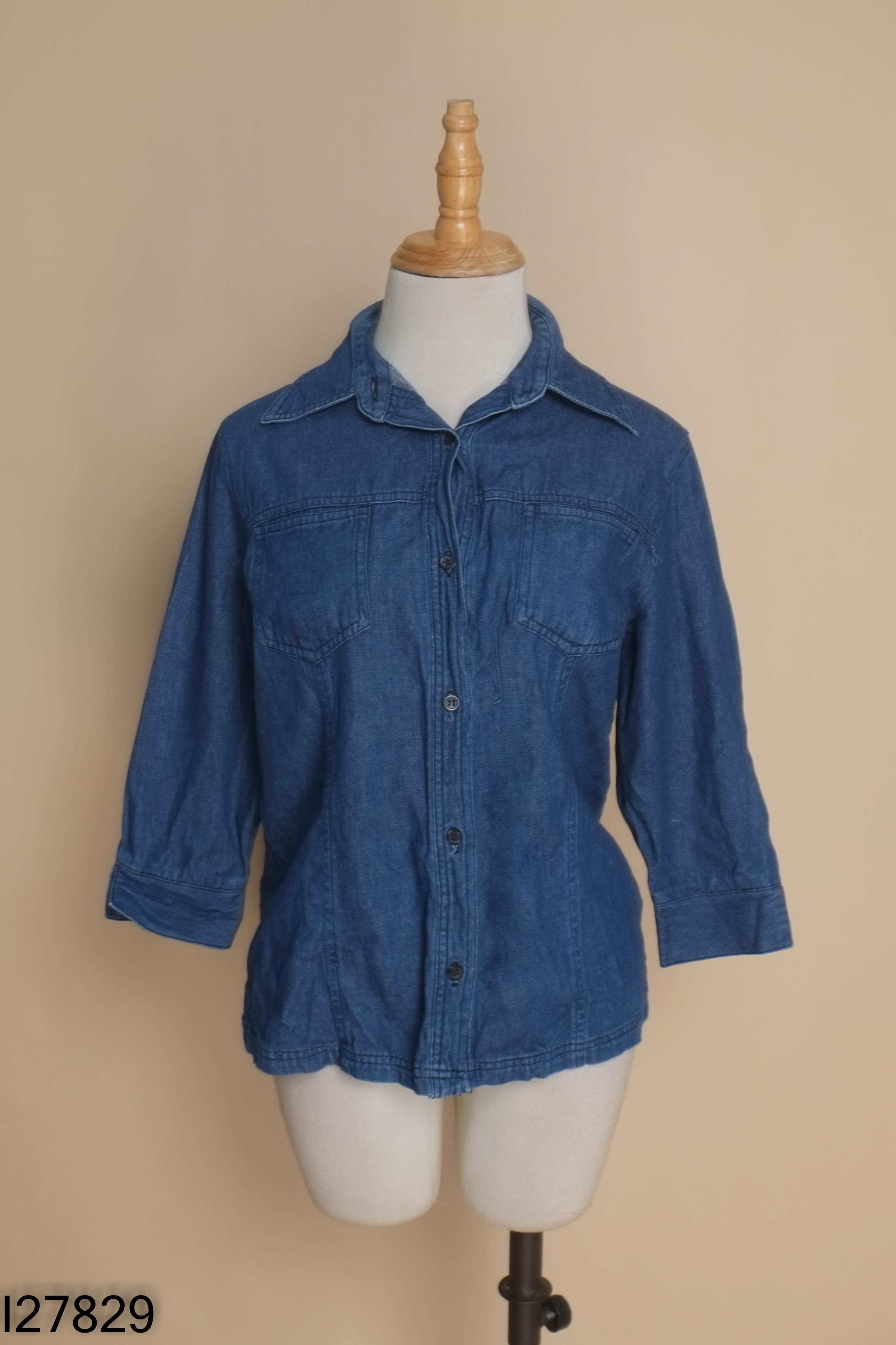 Áo sơ mi jeans xanh