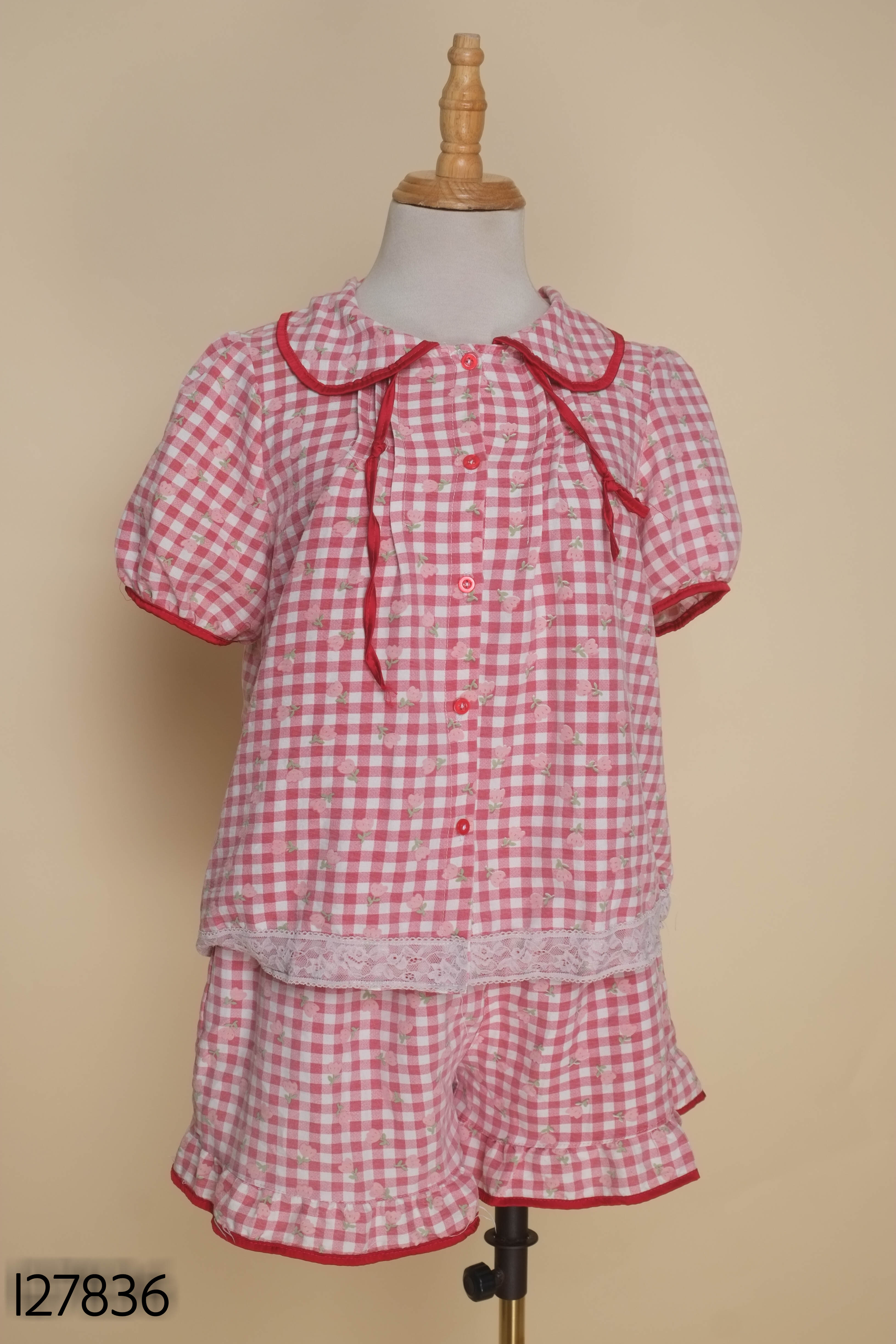 Set ngủ hồng kẻ CELINA+quần