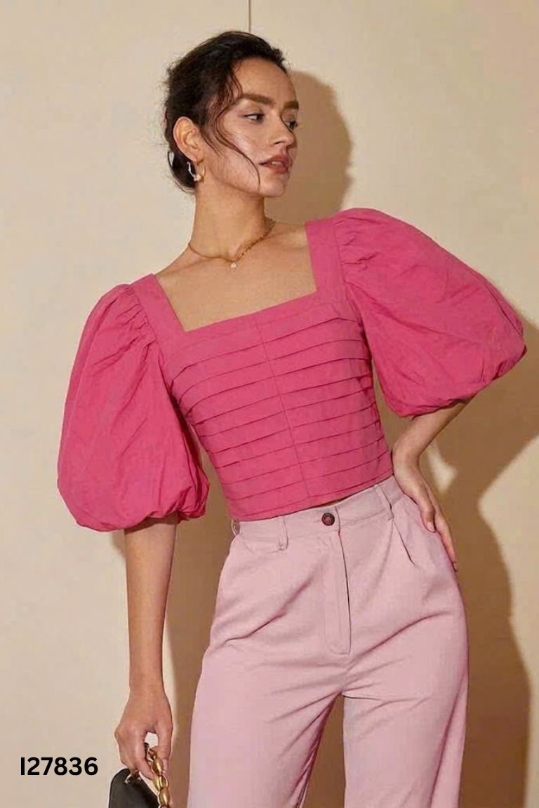 Áo croptop hồng kiểu