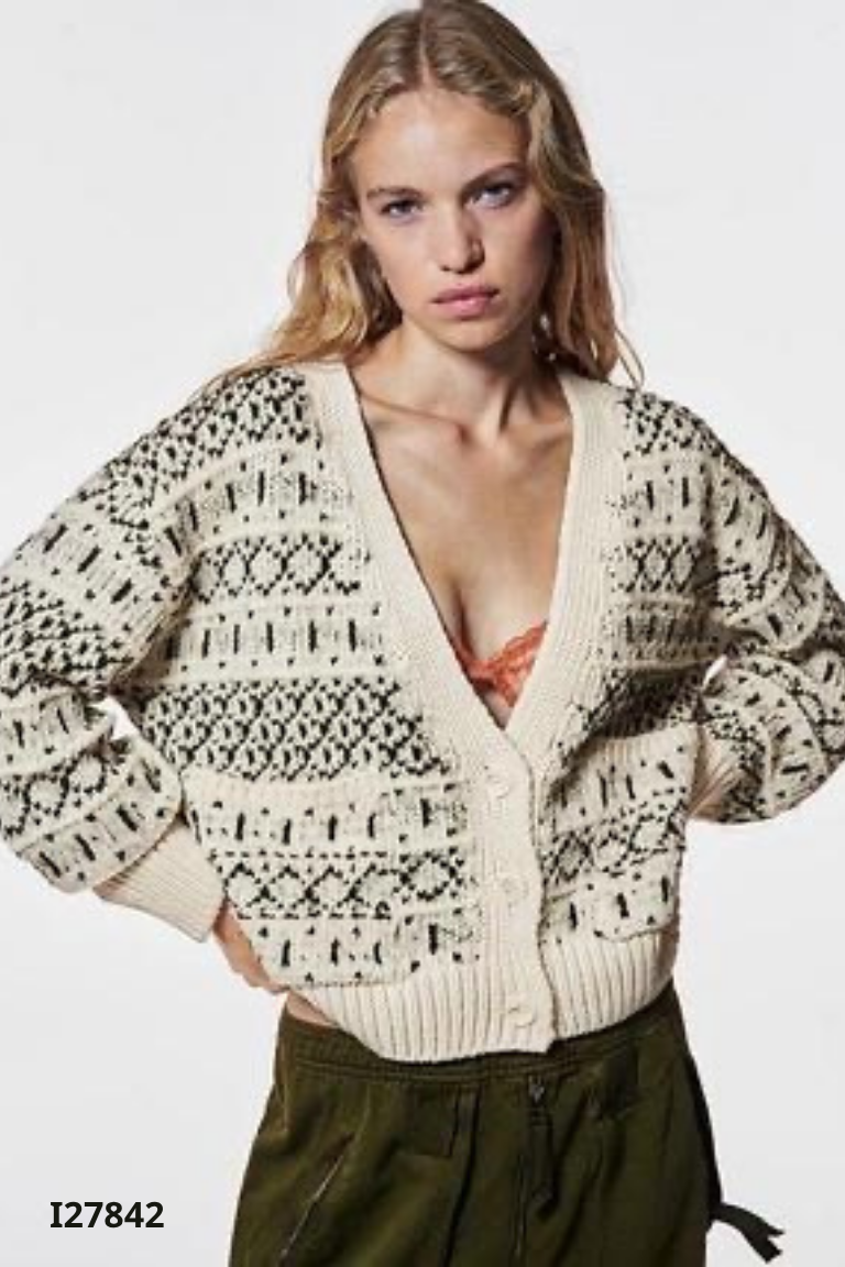 Cardigans đen trắng ZARA
