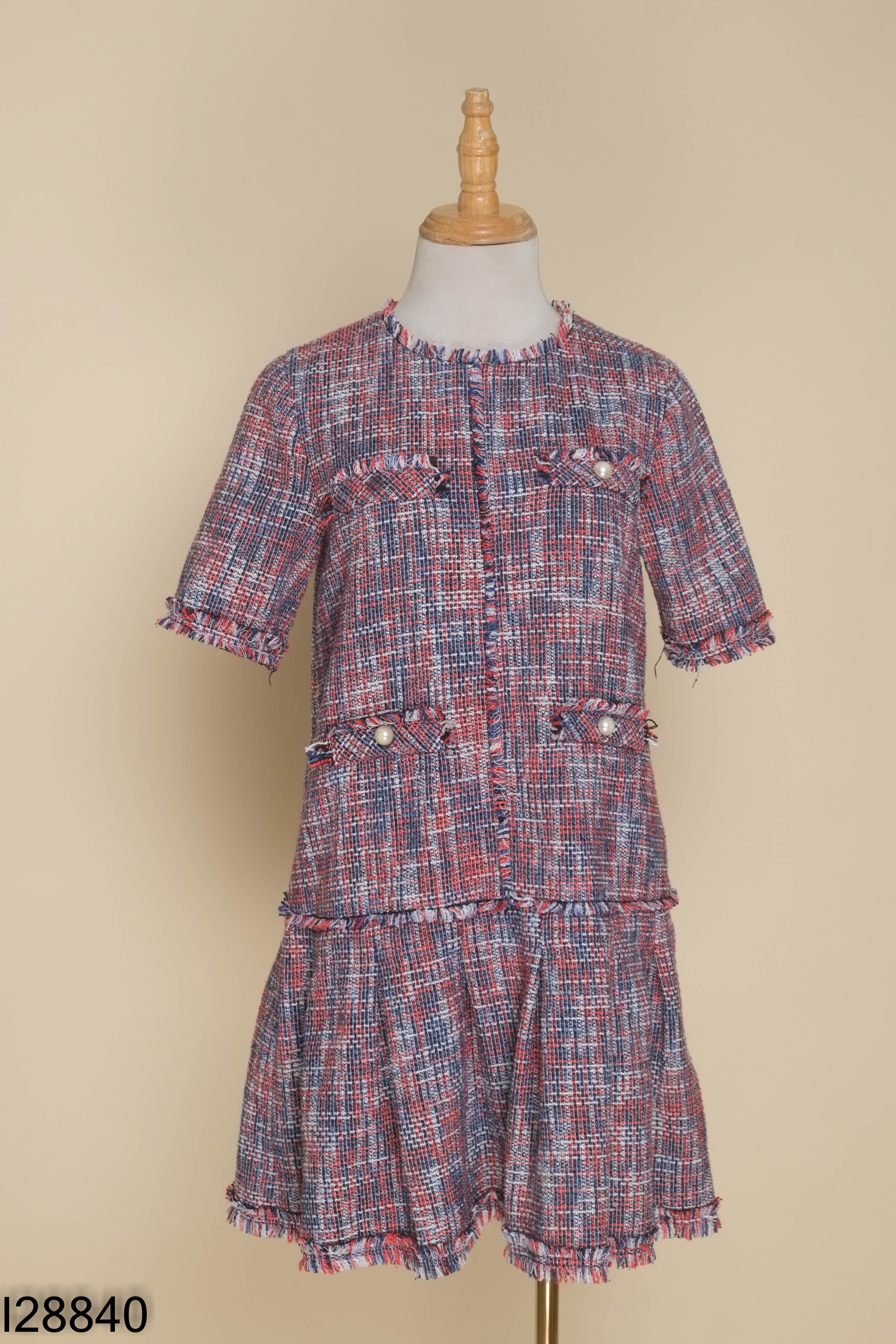 Váy H'ALLURE dạ tweed hồng xanh