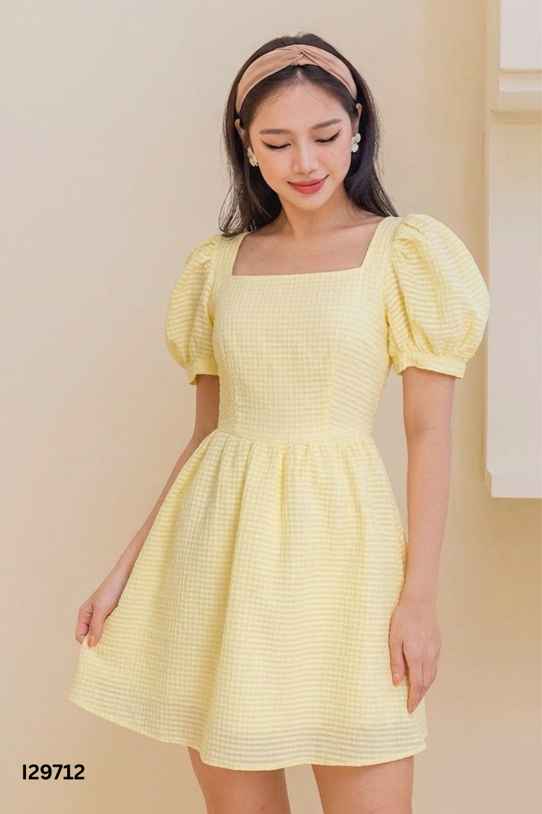 Váy HIME vàng phối dây buộc lưng