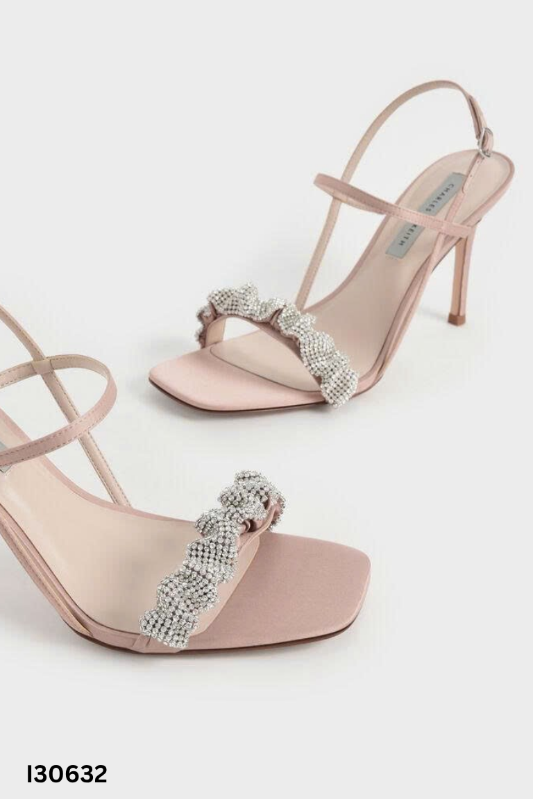 Giày cao gót hồng đính đá CHARLES&KEITH