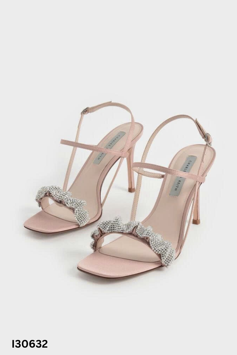 Giày cao gót hồng đính đá CHARLES&KEITH