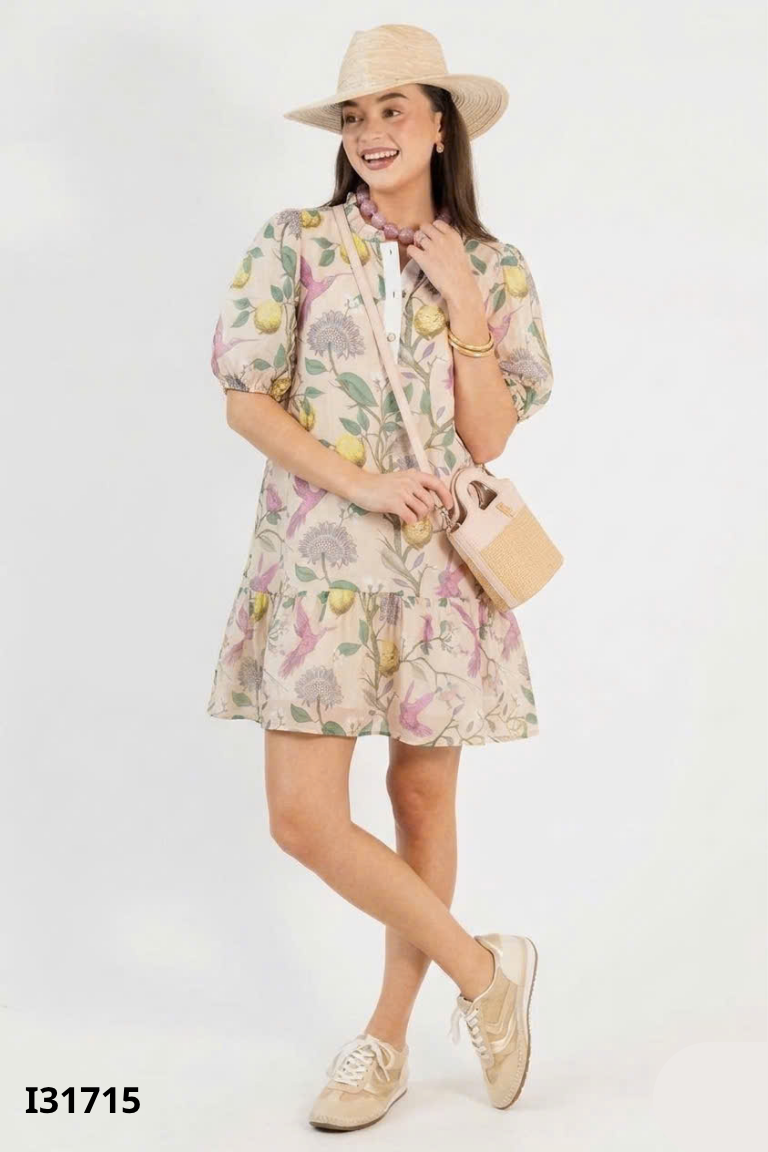 Váy be bồng họa tiết hoa DIOR